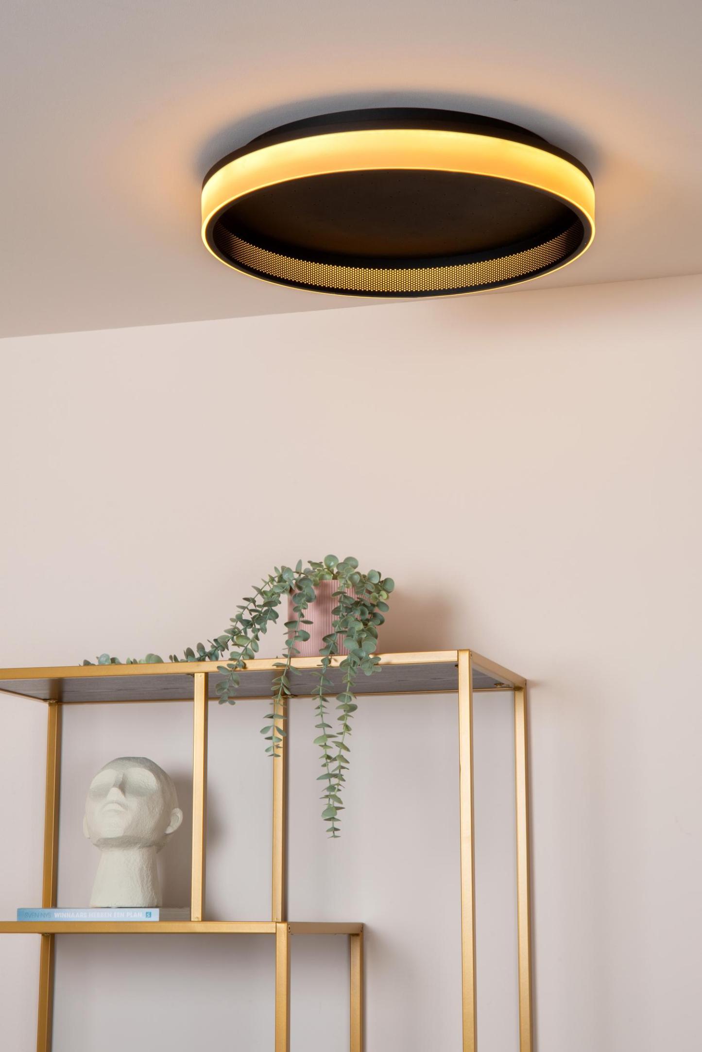 Estreja Ceiling Lights - Matt Black/Opal