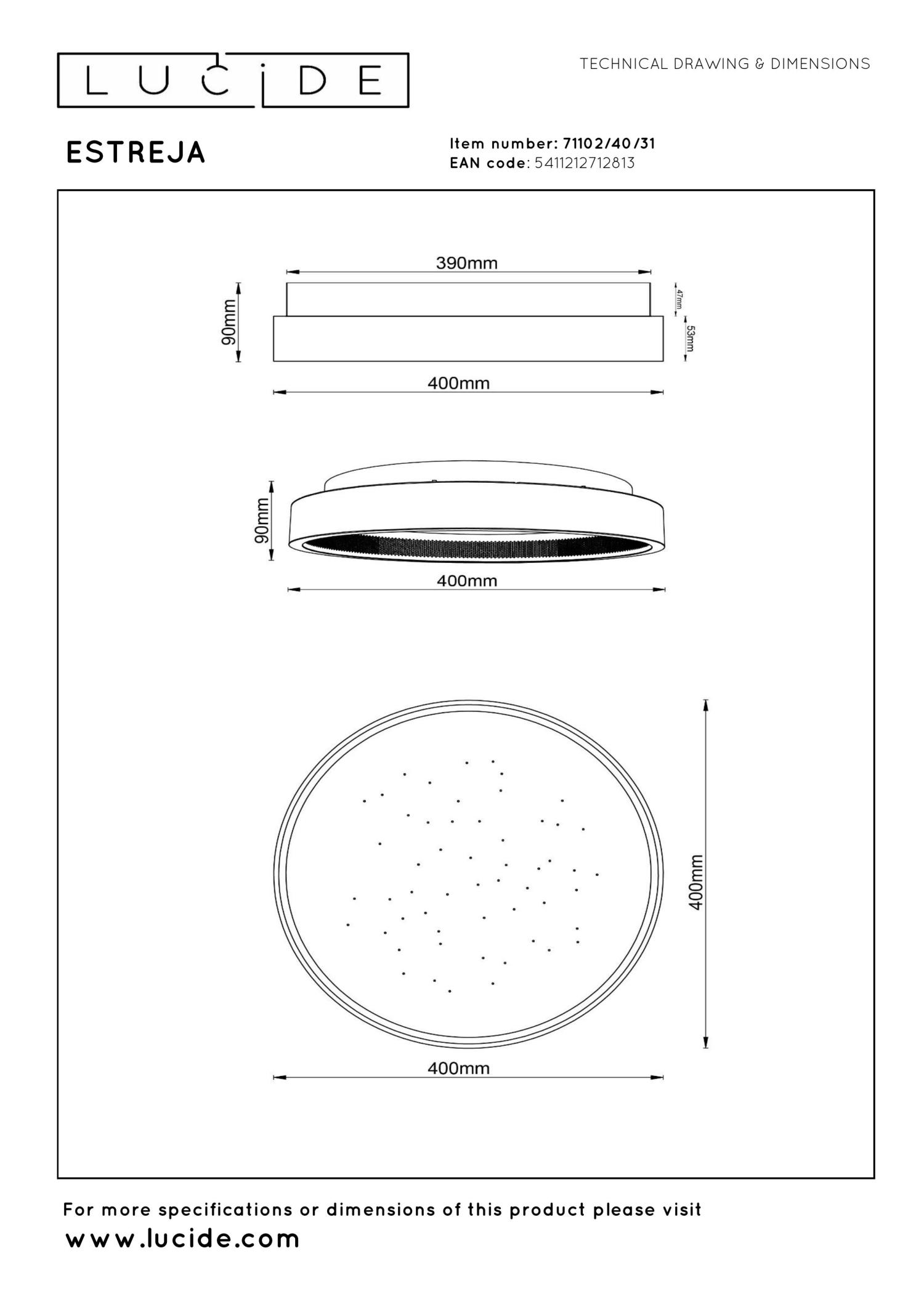 Estreja Ceiling Lights - Matt Black/Opal