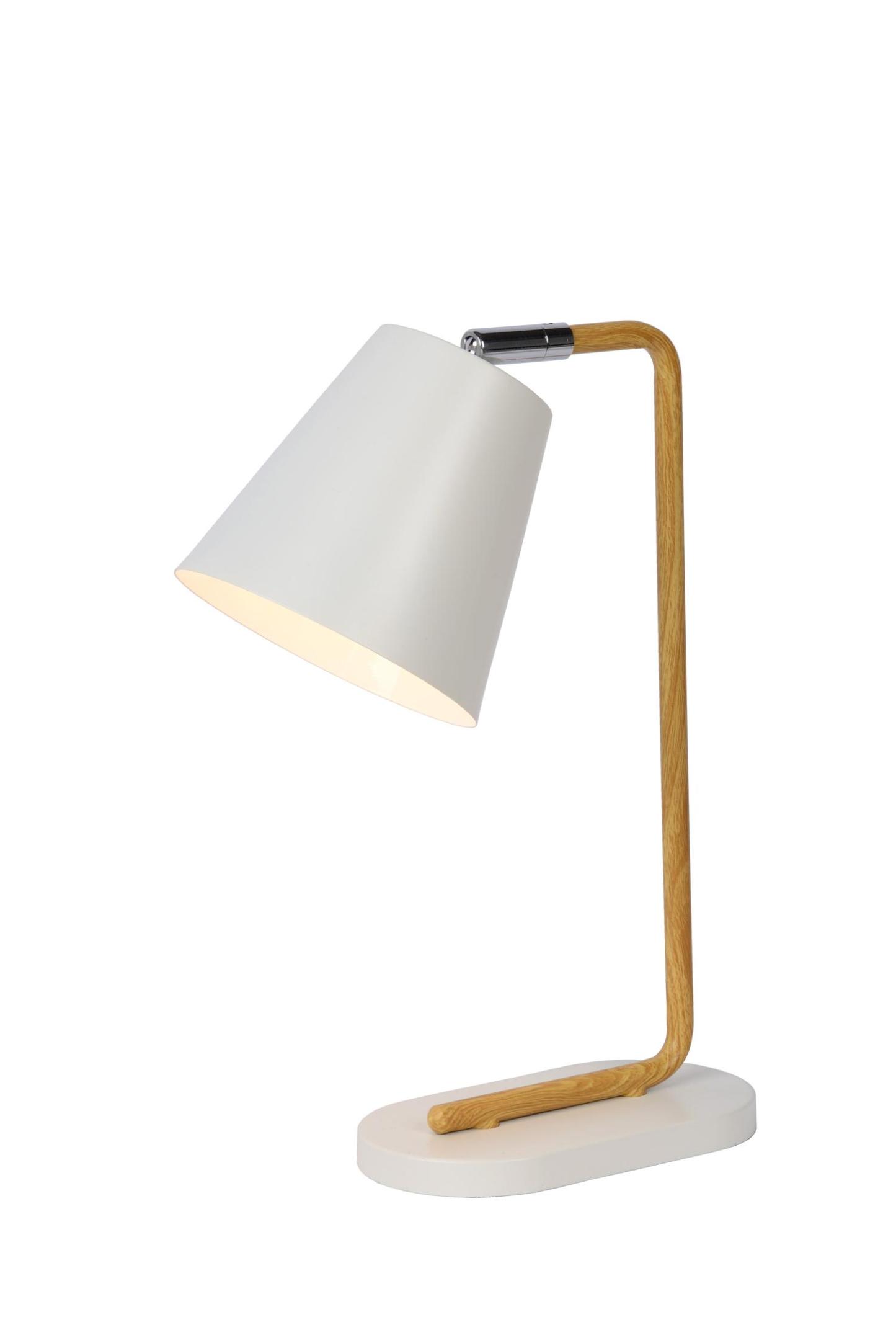 Cona Table Lamp - Light Wood/Matt White