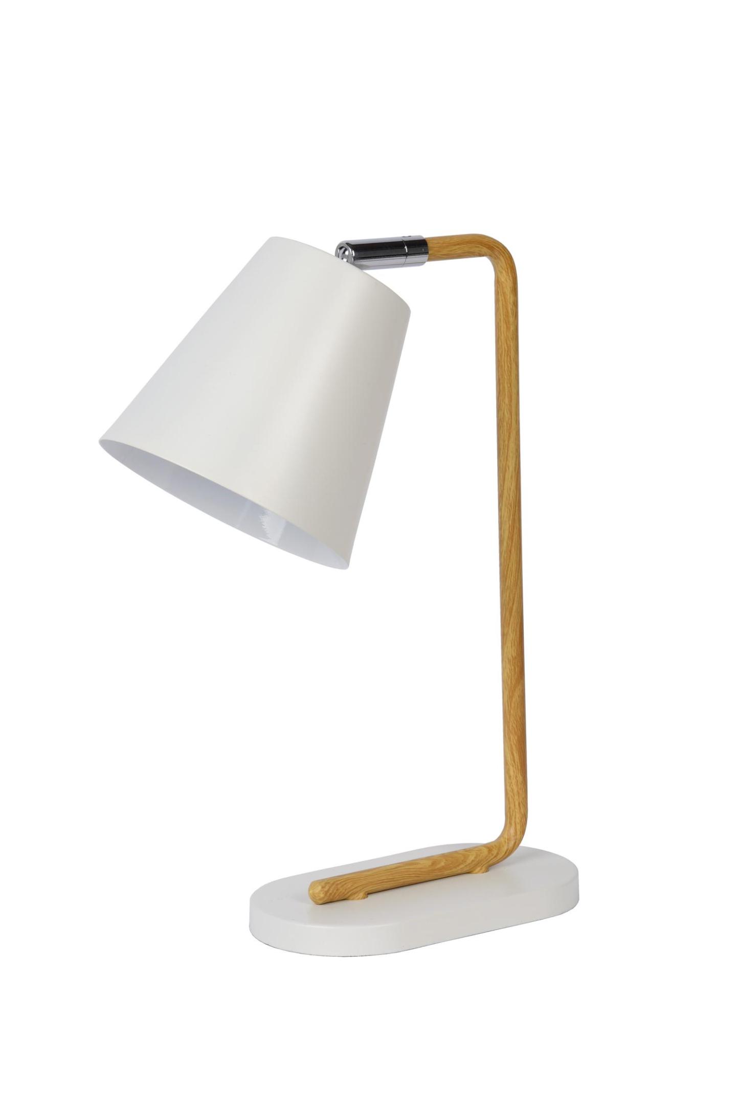 Cona Table Lamp - Light Wood/Matt White