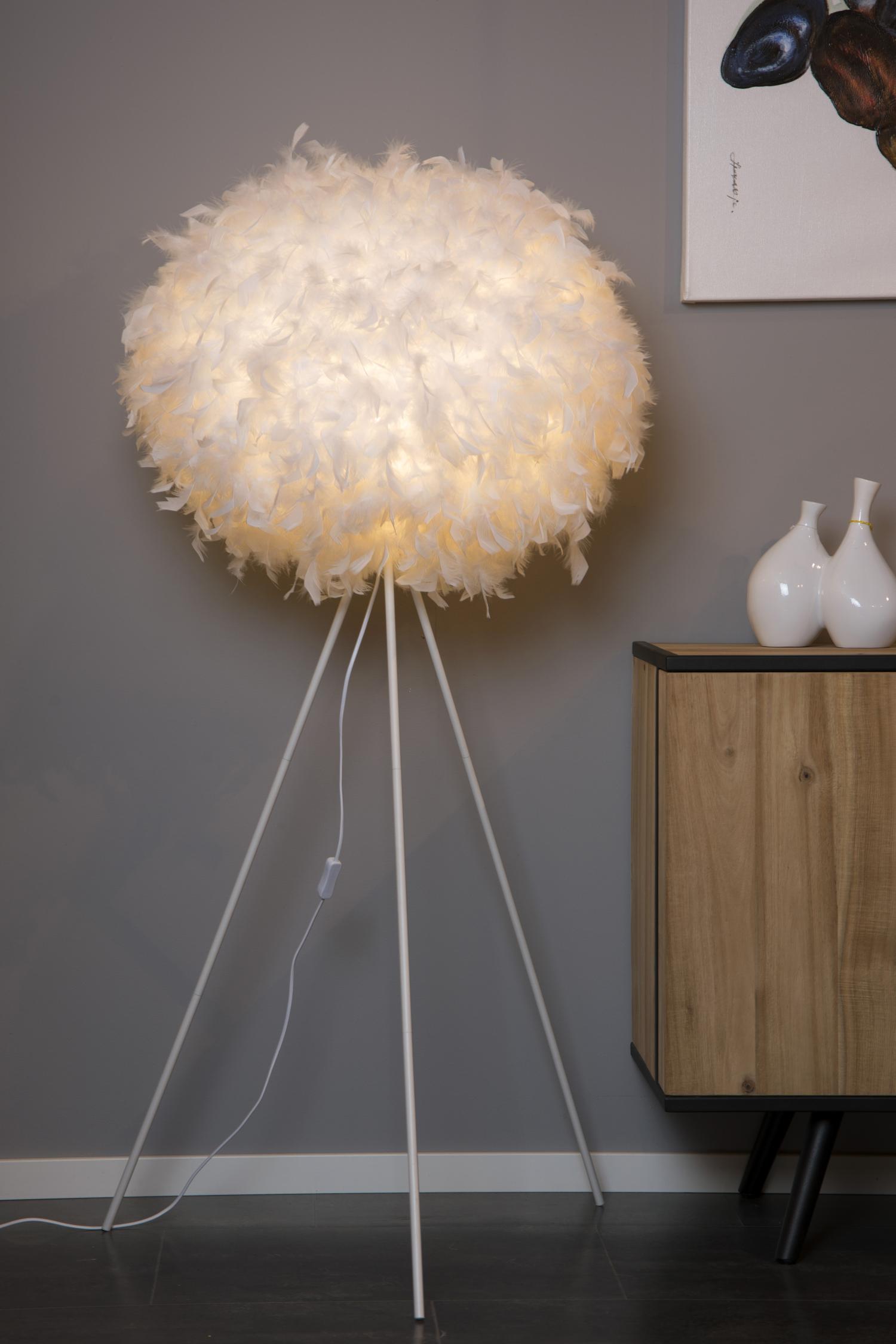 Goosy Floor Lamp - Matt White/White Feather