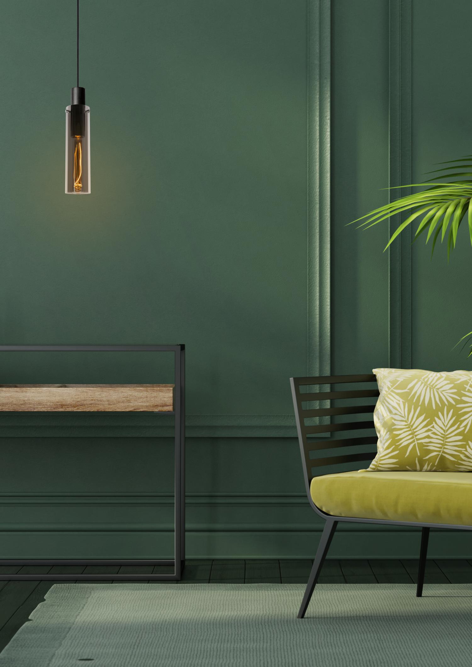 Orlando Ceiling Lights - Matt Black/Smoked Grey