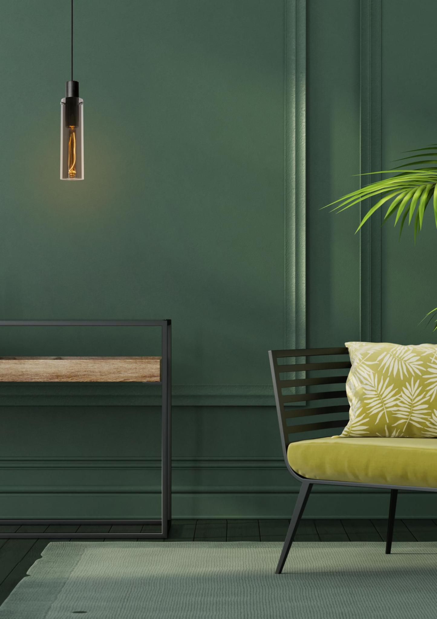 Orlando Ceiling Lights - Matt Black/Smoked Grey