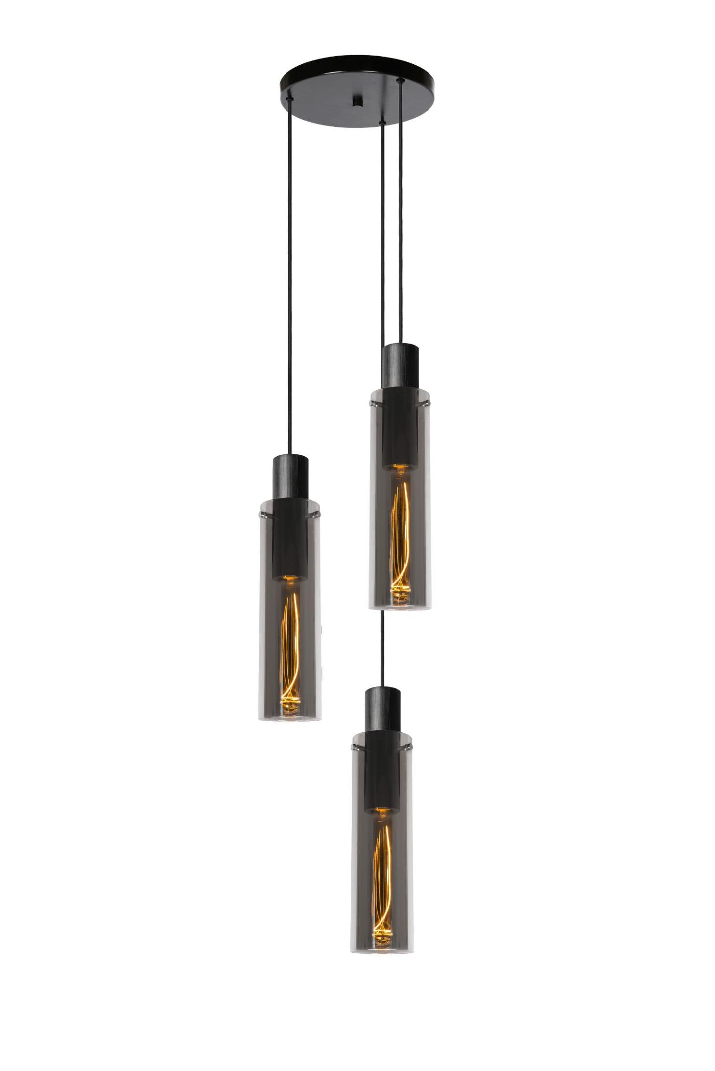 Orlando Ceiling Lights - Matt Black/Smoked Grey