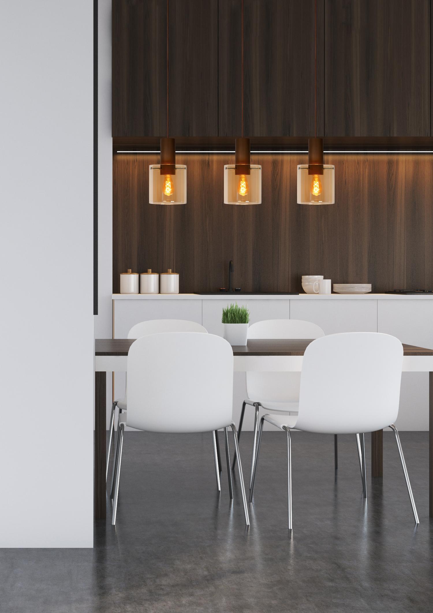 Toledo Ceiling Lights - Dark Copper/Smoked Amber