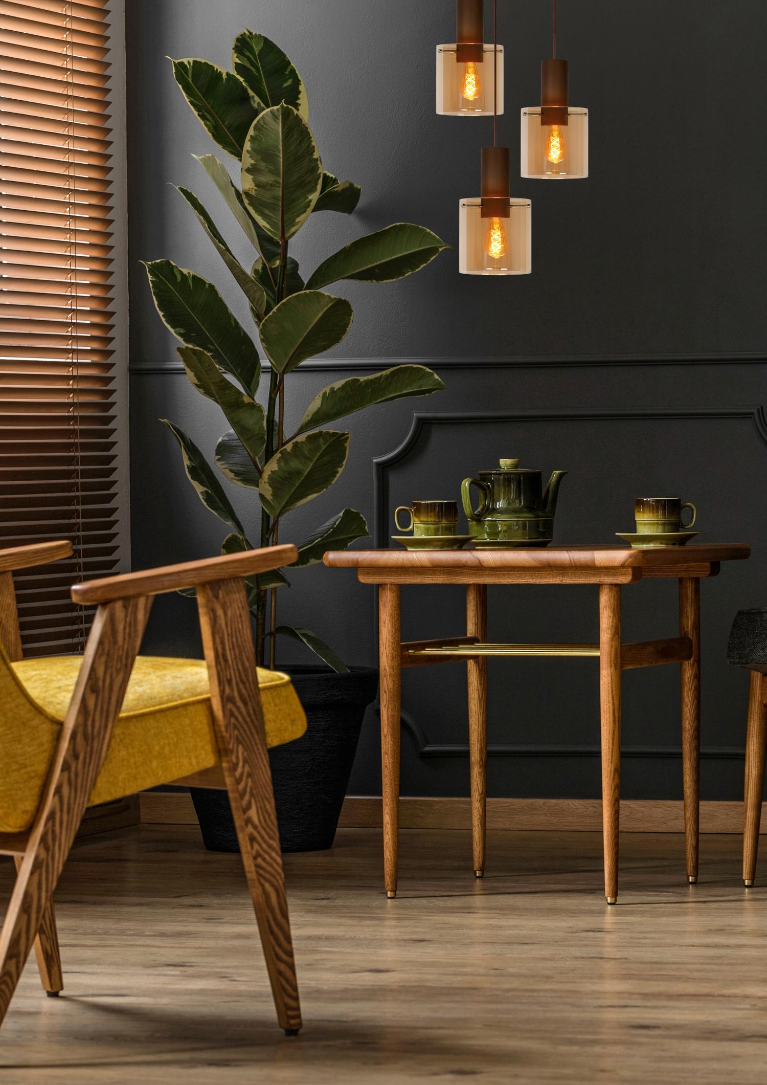 Toledo Ceiling Lights - Dark Copper/Smoked Amber