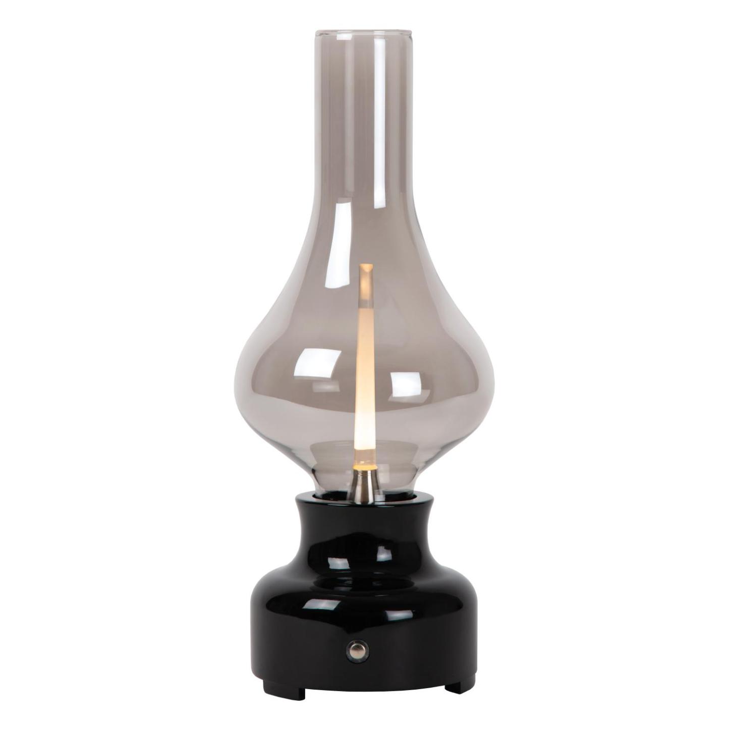Jason Table Lamp - Matt Black/Smoked Grey