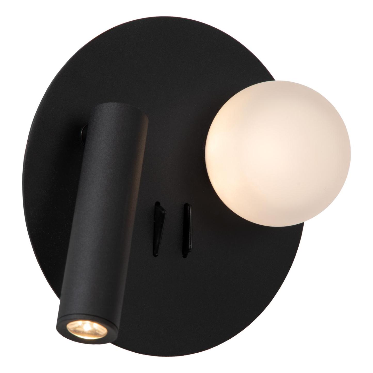 Matiz Wall Lights - Matt Black/Opal