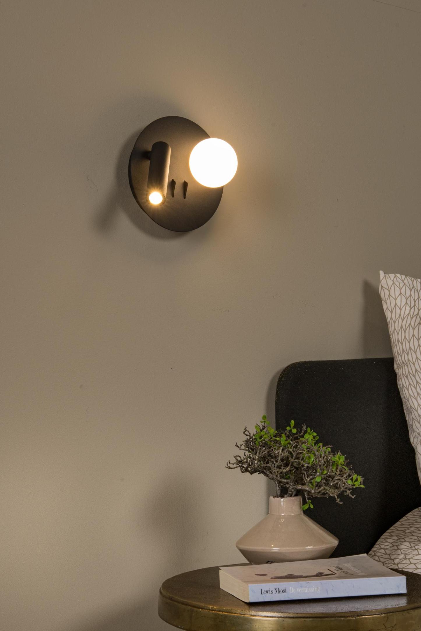 Matiz Wall Lights - Matt Black/Opal