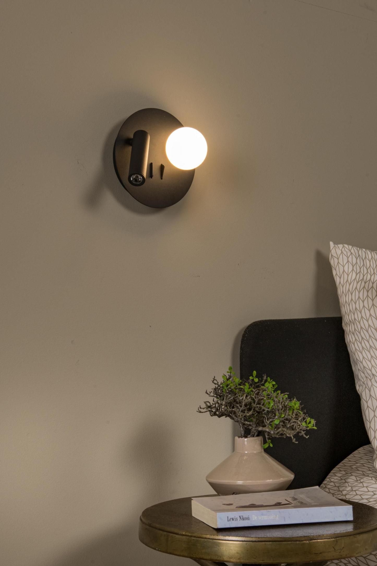 Matiz Wall Lights - Matt Black/Opal