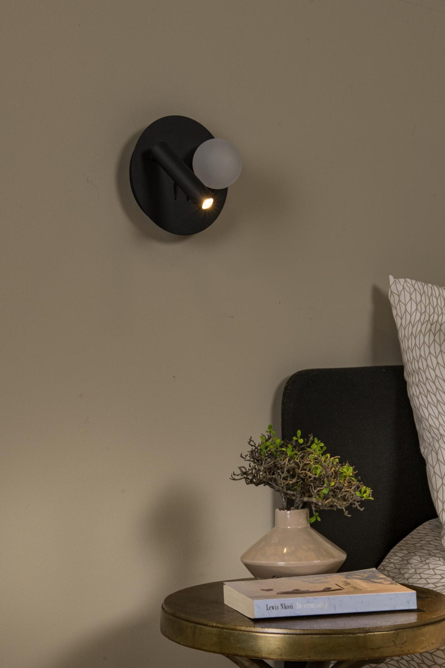 Matiz Wall Lights - Matt Black/Opal