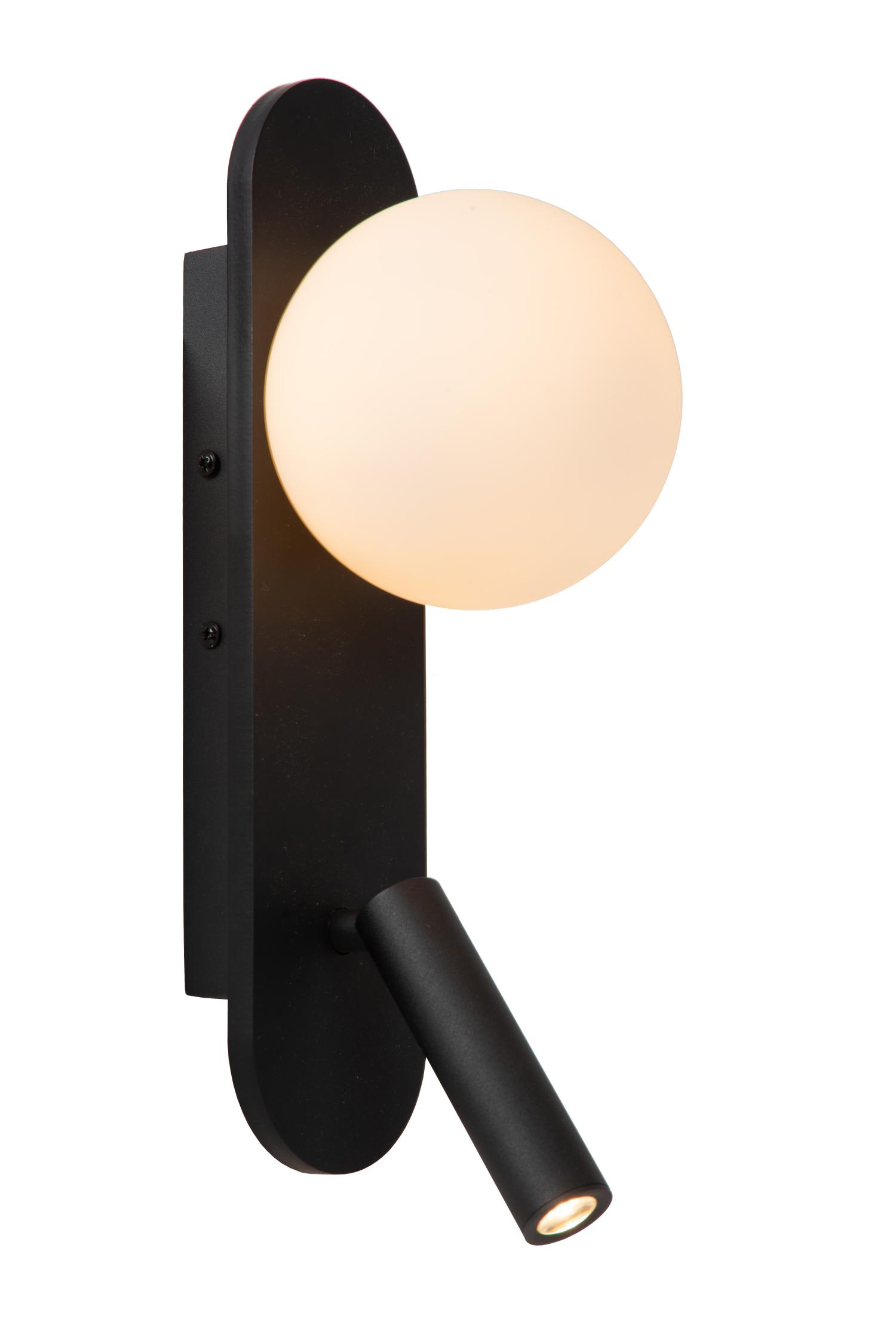 Kelly Wall Lights - Matt Black/Opal