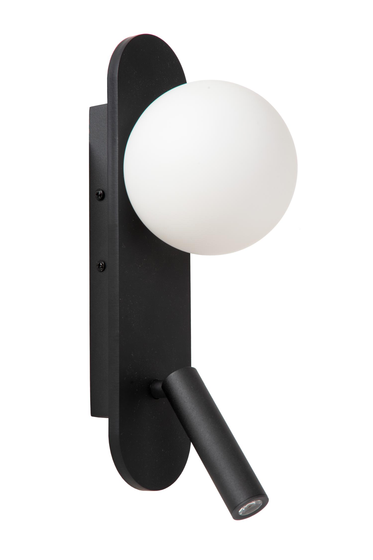 Kelly Wall Lights - Matt Black/Opal