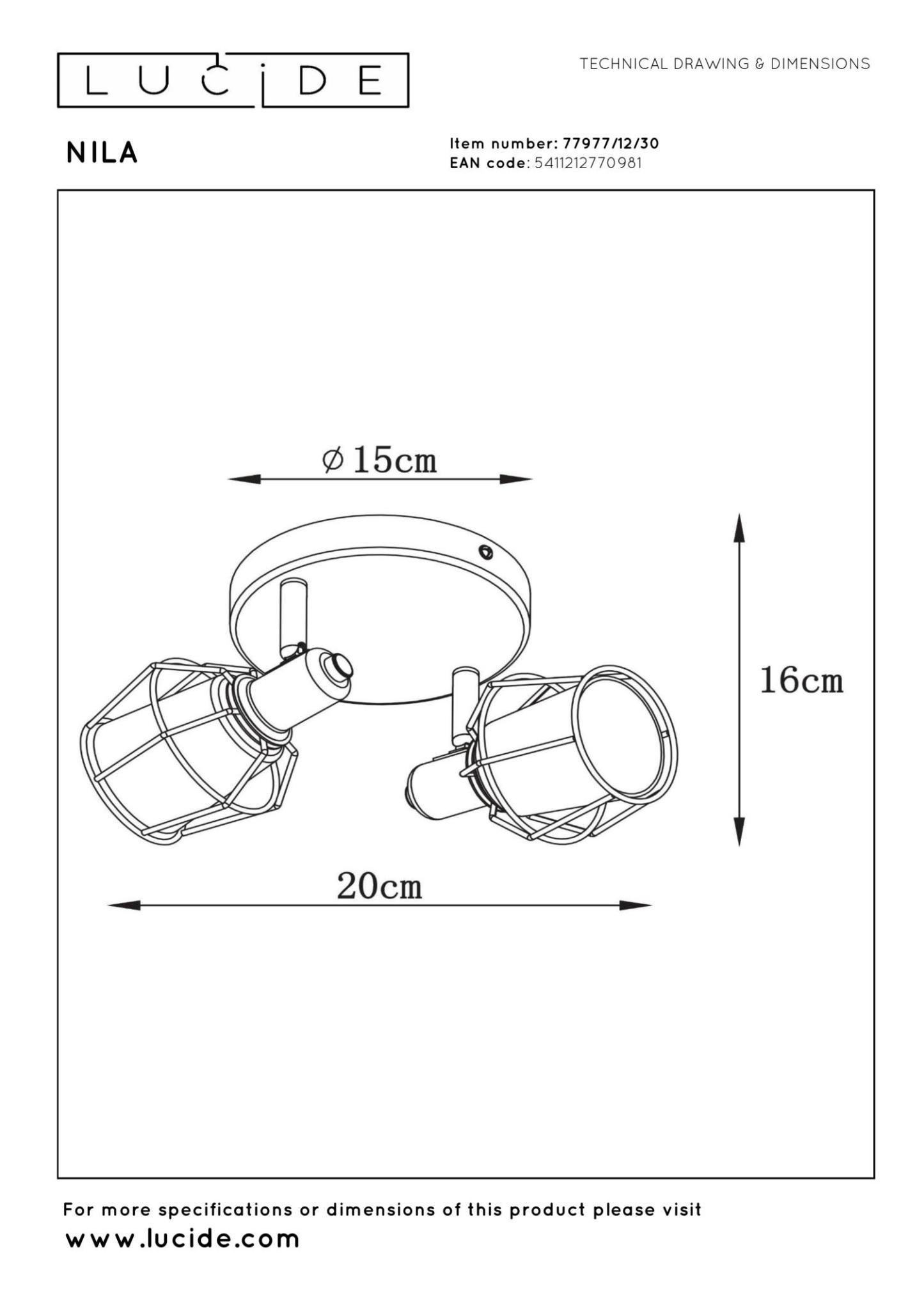 Nila Ceiling Lights - Matt Black/Smoked Grey