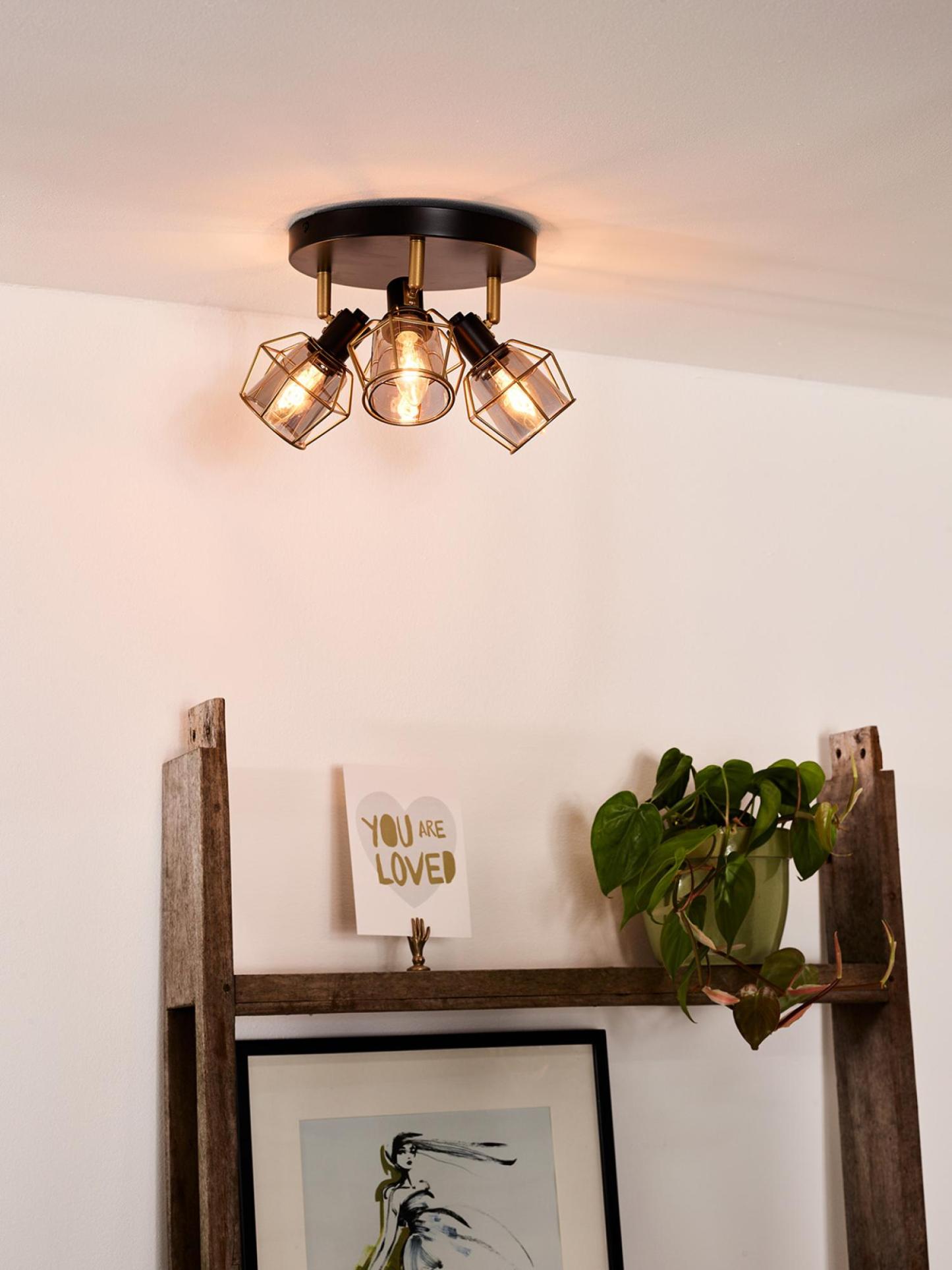 Nila Ceiling Lights - Matt Black/Smoked Grey
