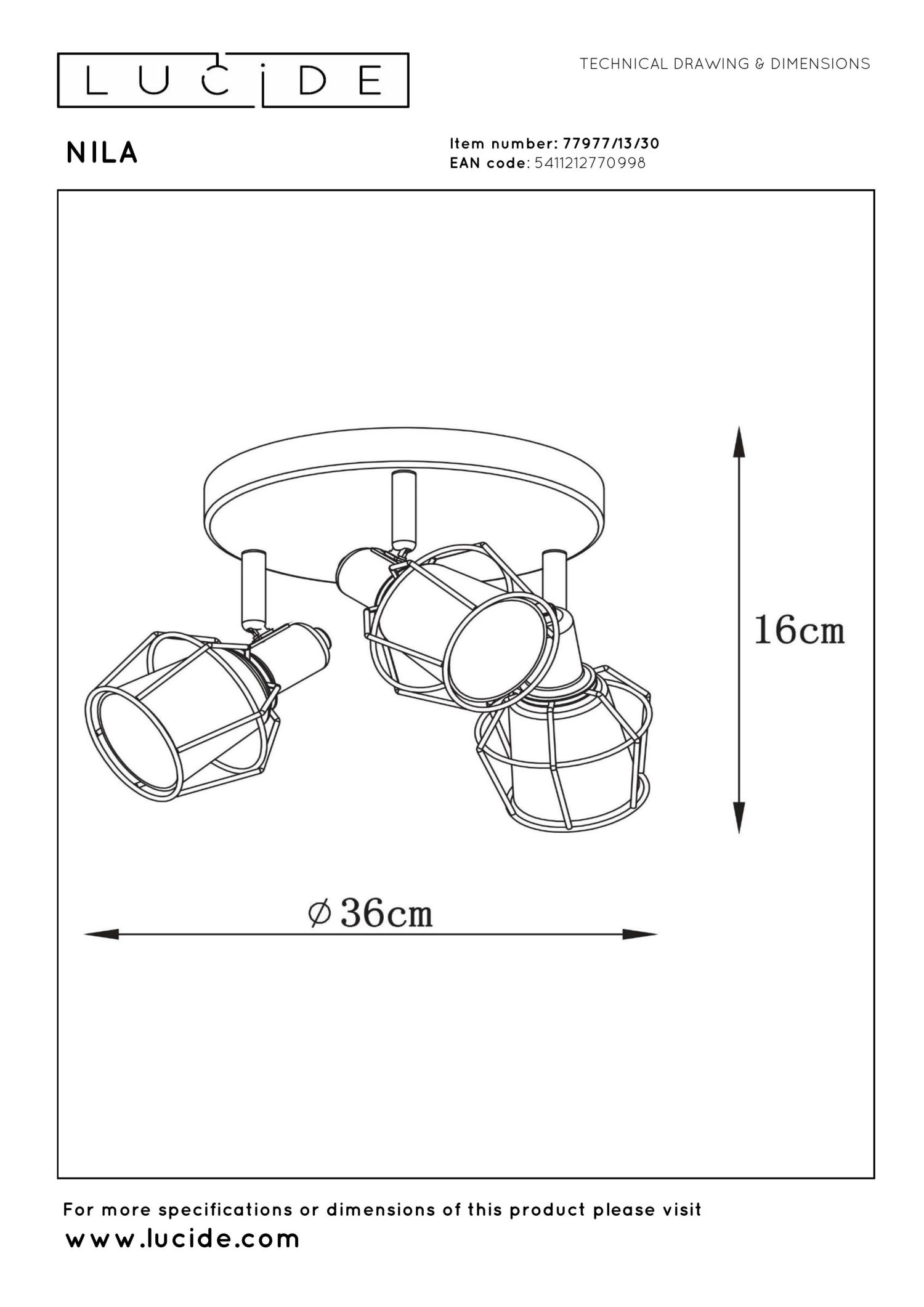 Nila Ceiling Lights - Matt Black/Smoked Grey