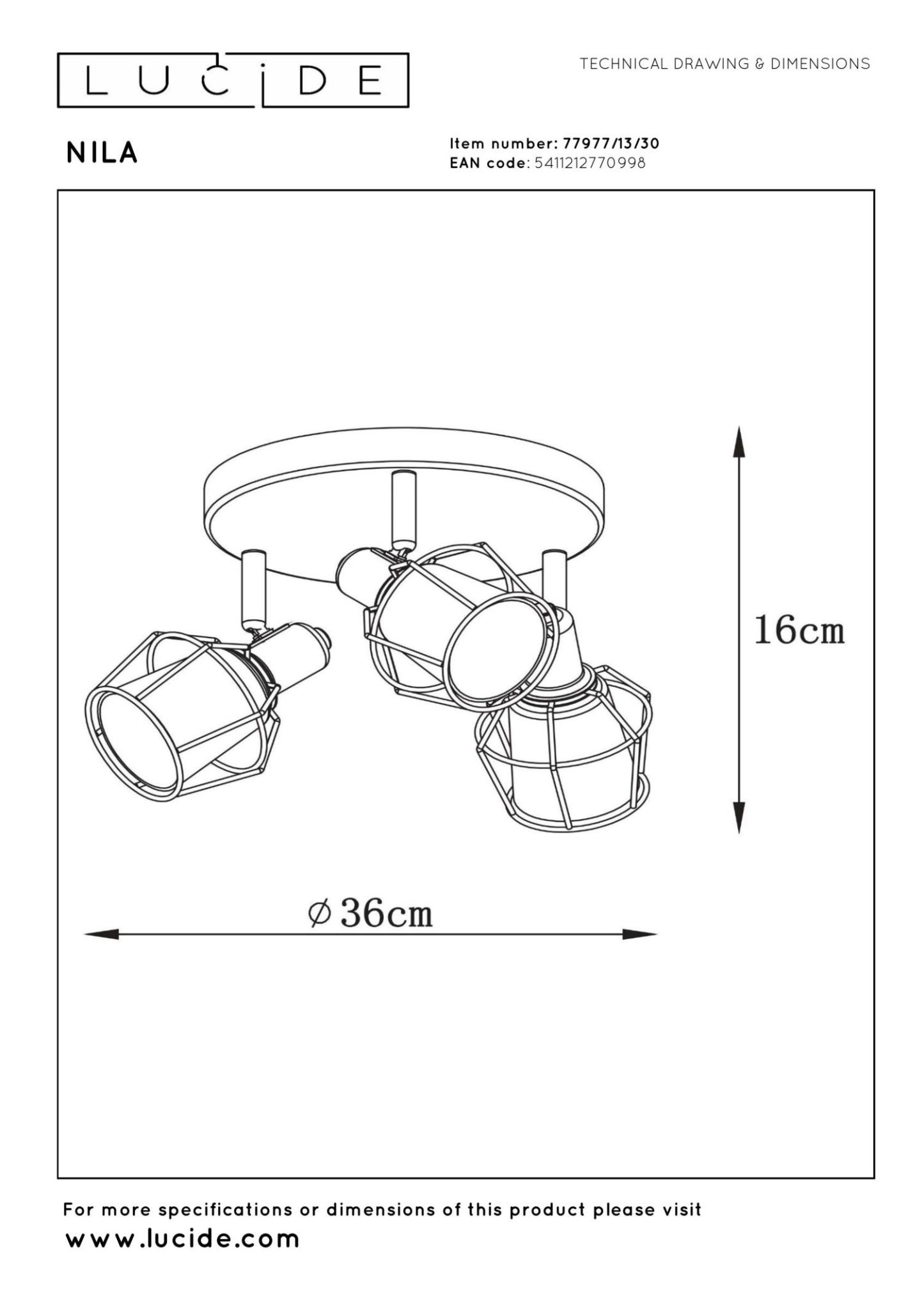 Nila Ceiling Lights - Matt Black/Smoked Grey