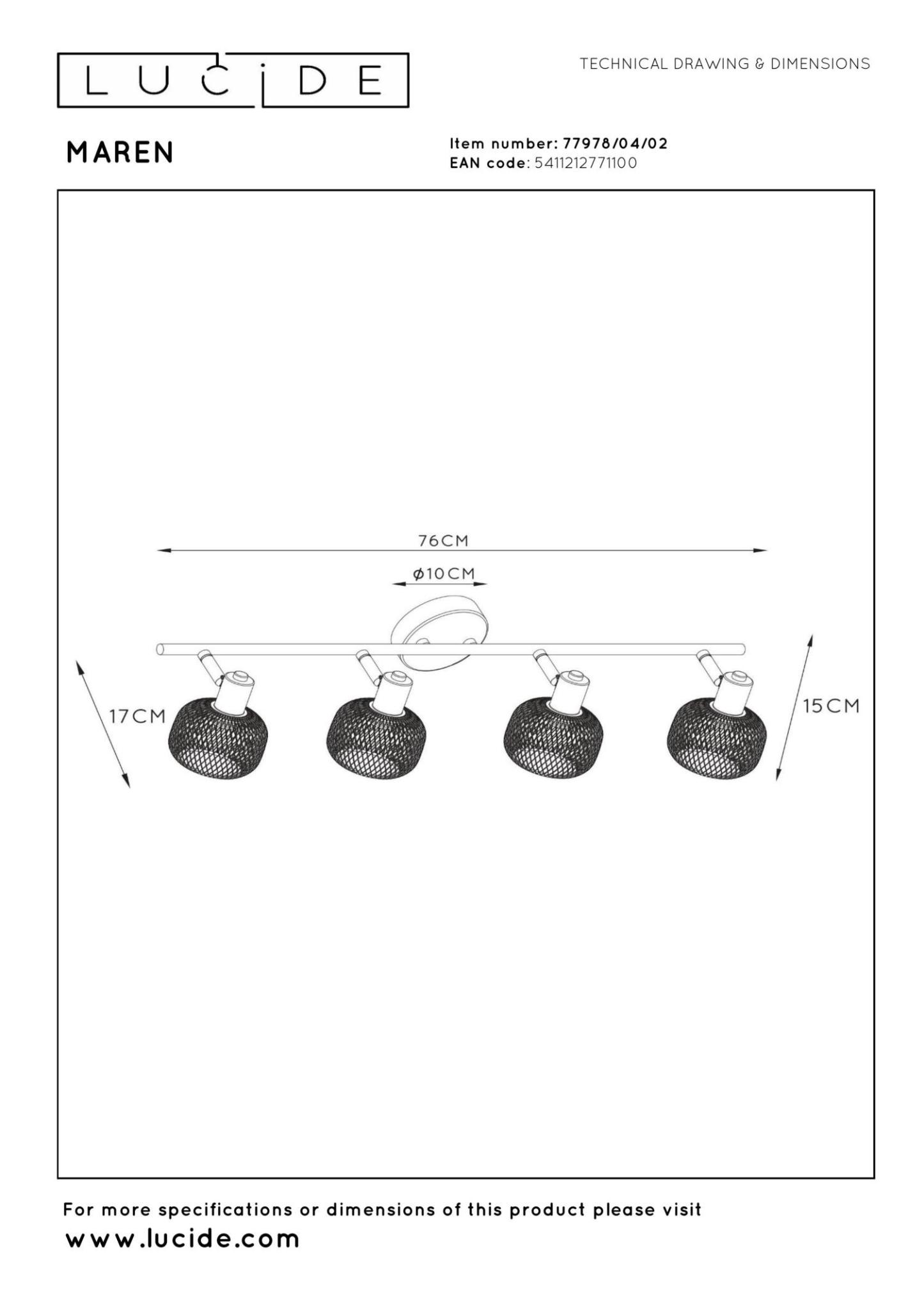 Maren Ceiling Lights - Matt Black/Matt Gold