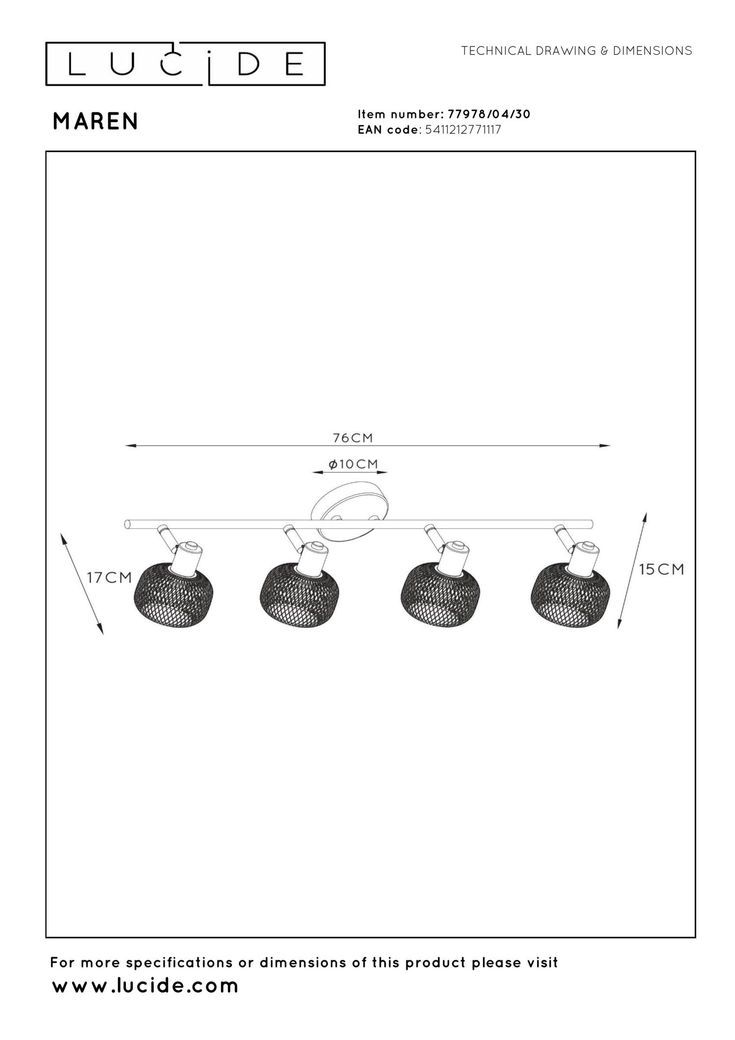 Maren Ceiling Lights - Matt Black/Matt Gold