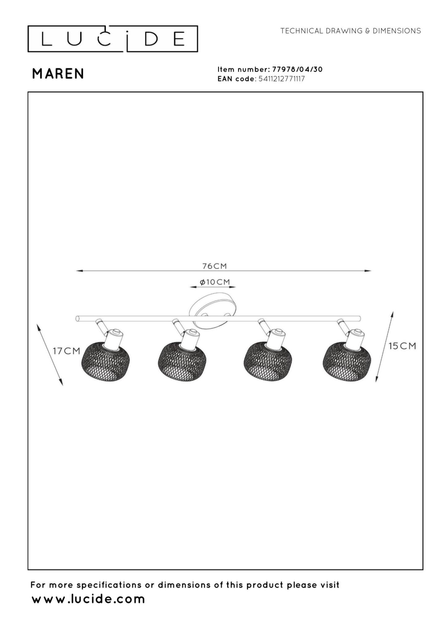 Maren Ceiling Lights - Matt Black/Matt Gold