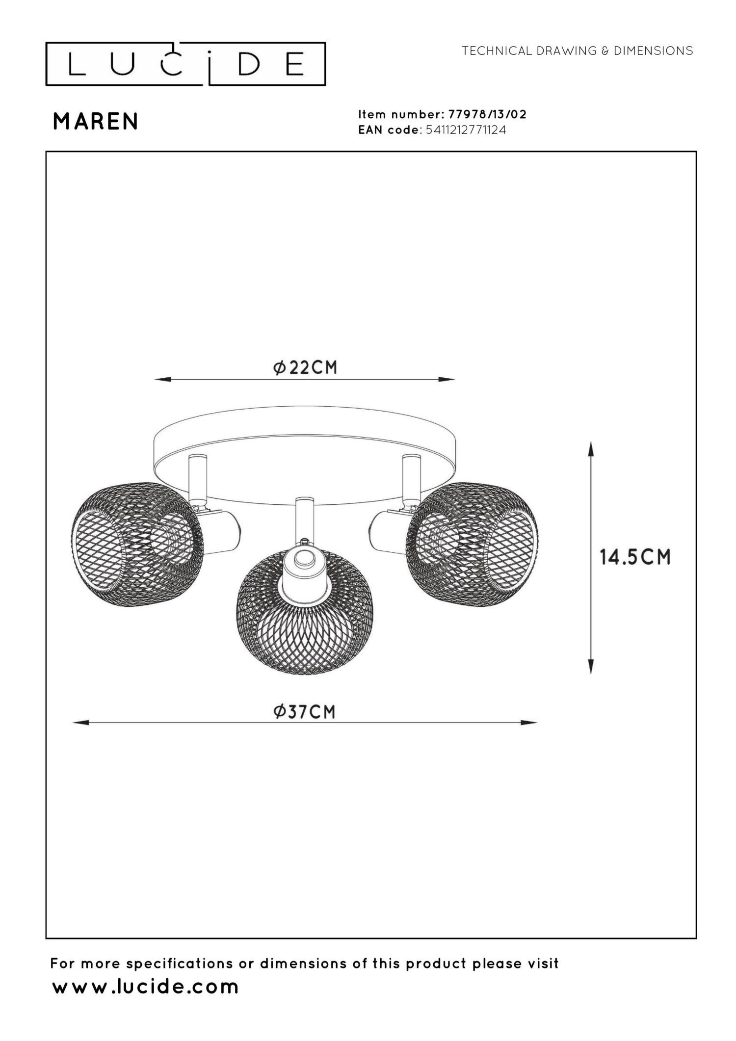 Maren Ceiling Lights - Matt Black/Matt Gold