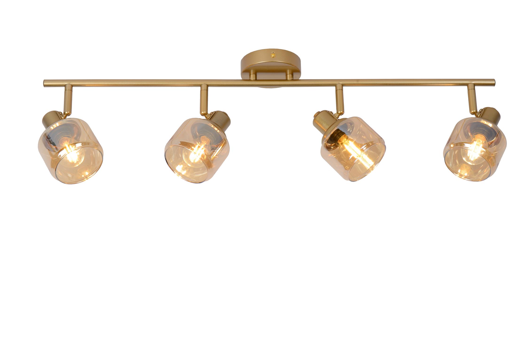 Bjorn Ceiling Lights - Brushed Gold/Smoked Amber