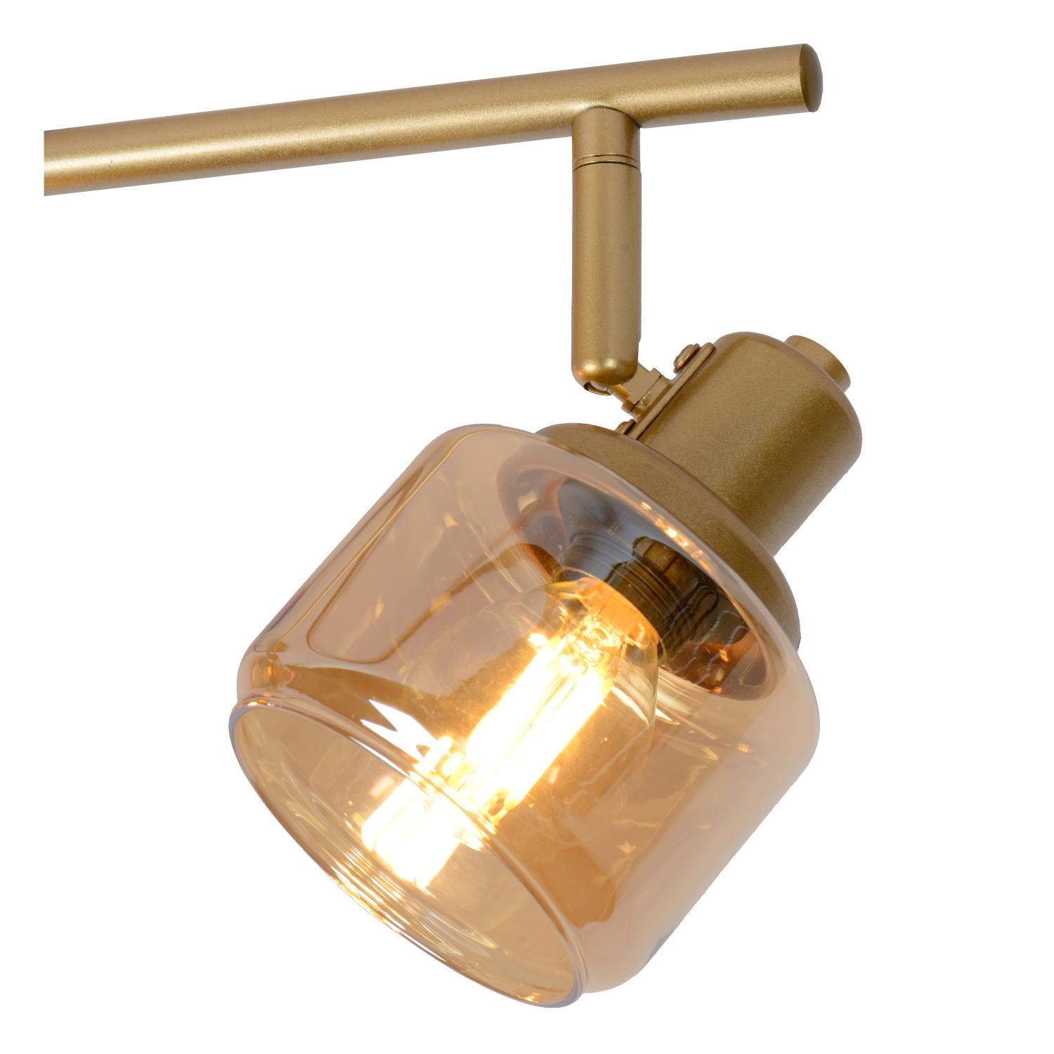 Bjorn Ceiling Lights - Brushed Gold/Smoked Amber