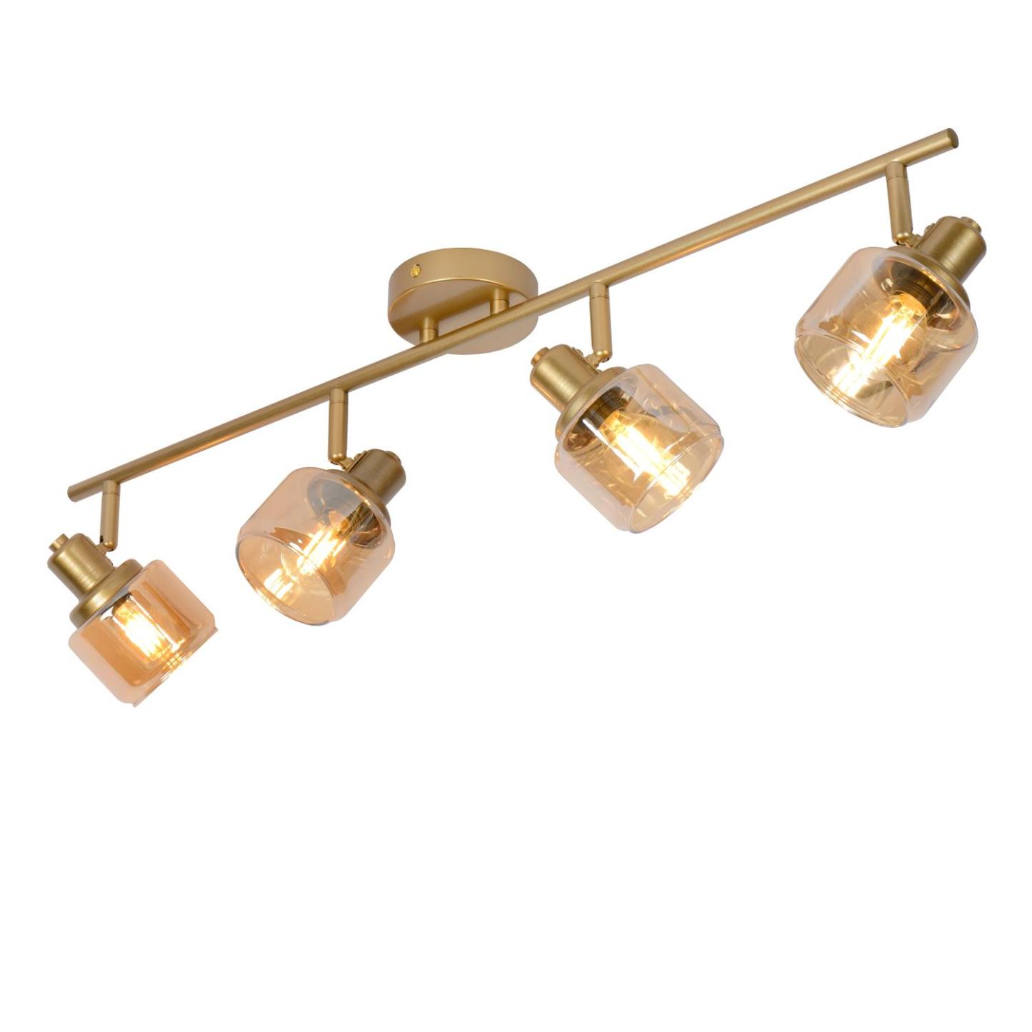 Bjorn Ceiling Lights - Brushed Gold/Smoked Amber