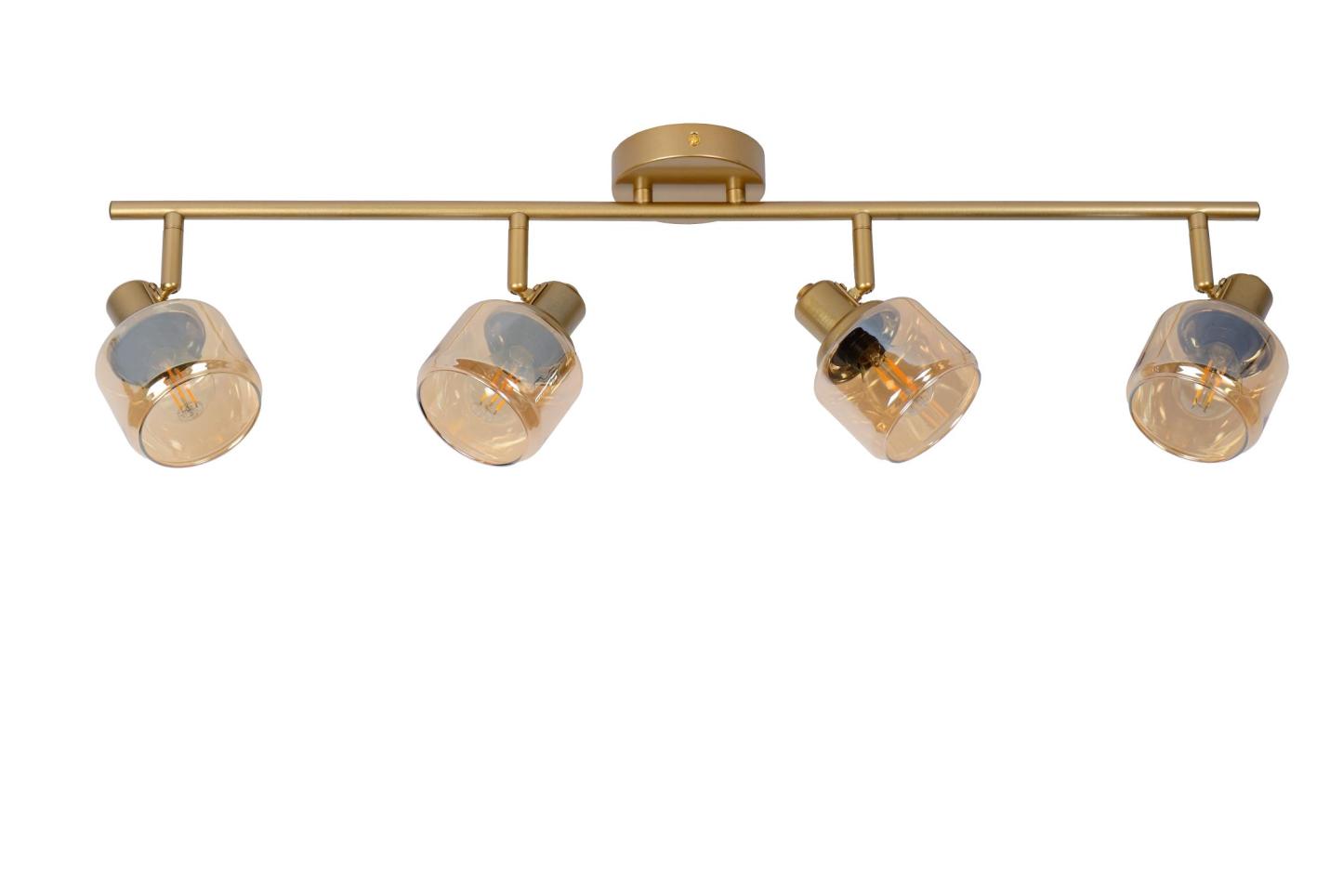 Bjorn Ceiling Lights - Brushed Gold/Smoked Amber