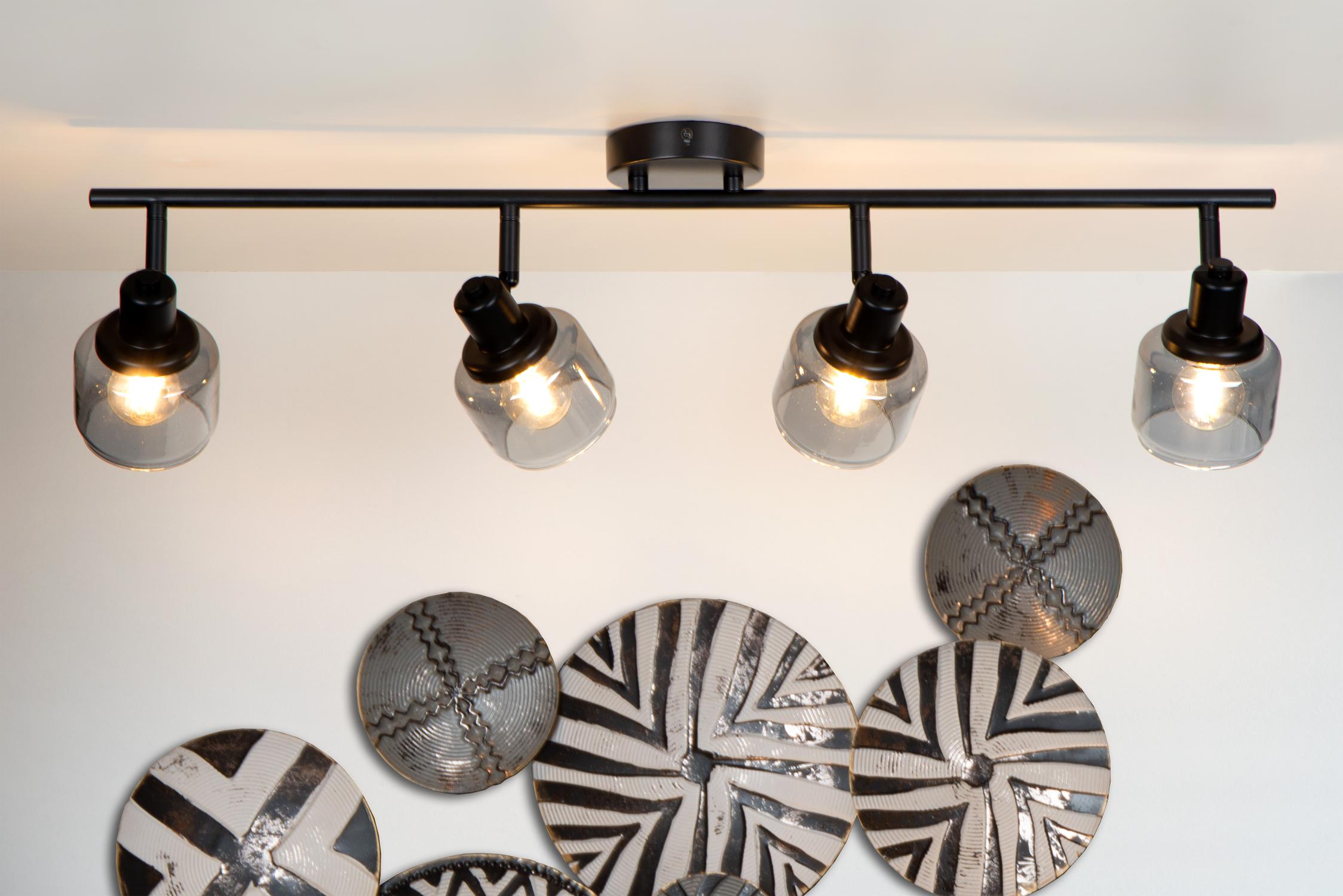 Bjorn Ceiling Lights - Brushed Gold/Smoked Amber