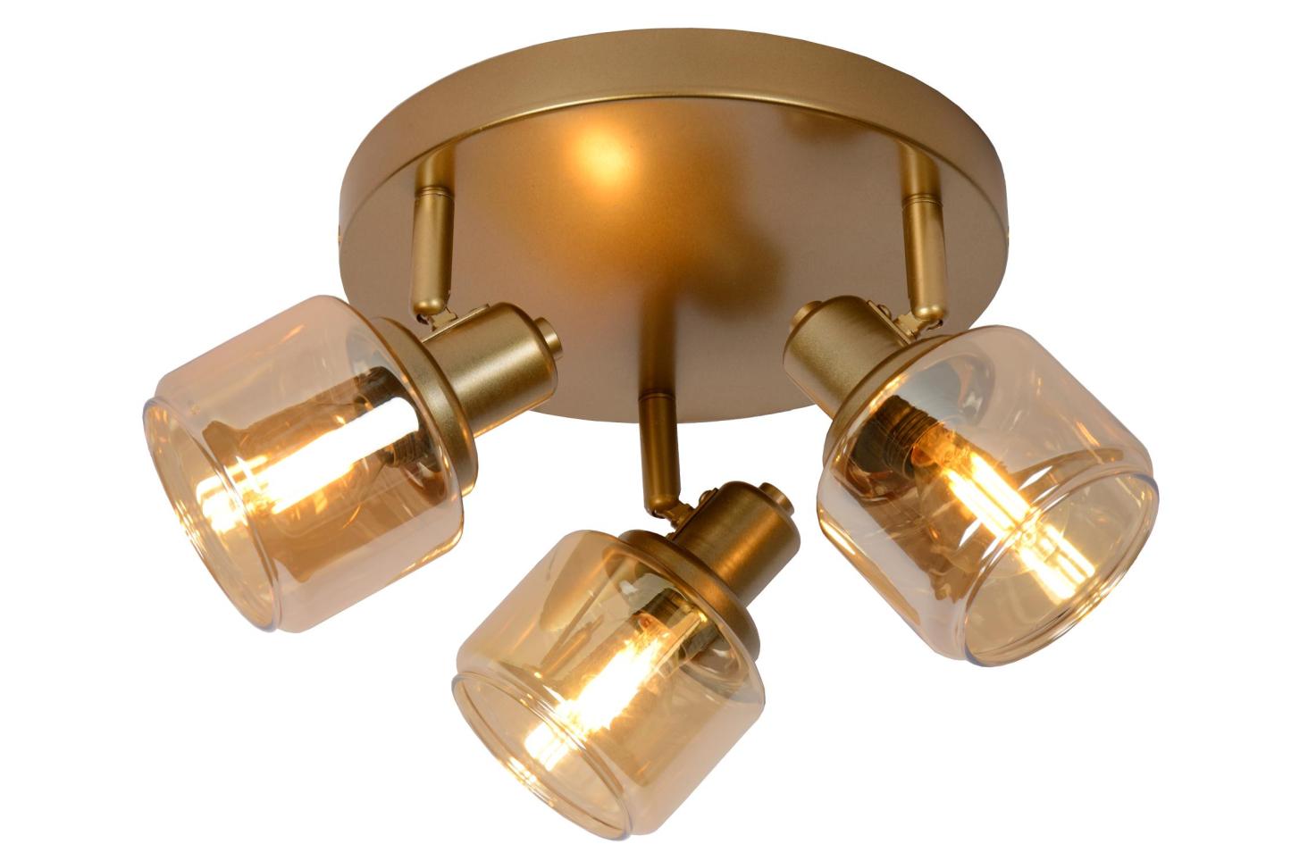 Bjorn Ceiling Lights - Brushed Gold/Smoked Amber