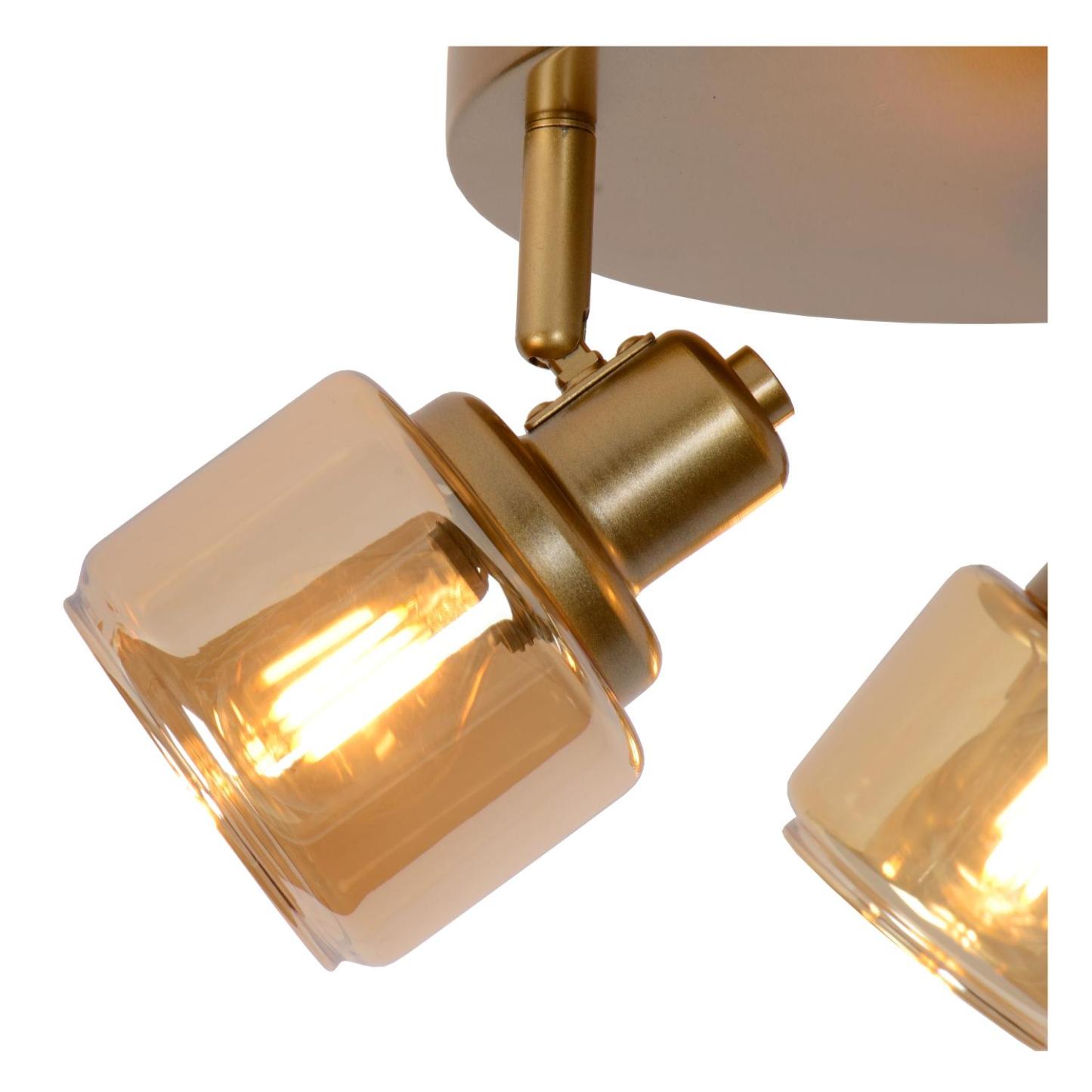 Bjorn Ceiling Lights - Brushed Gold/Smoked Amber