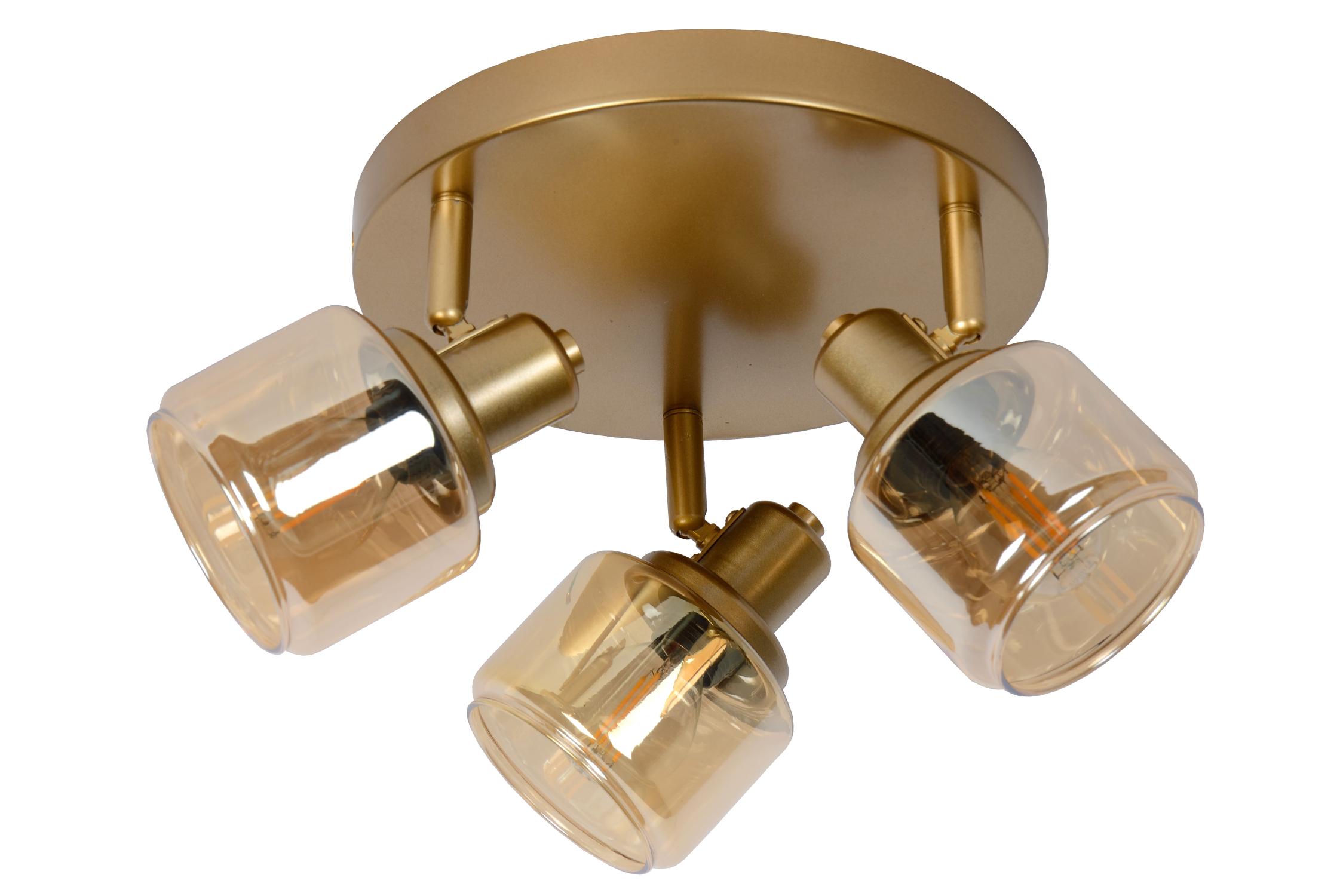 Bjorn Ceiling Lights - Brushed Gold/Smoked Amber