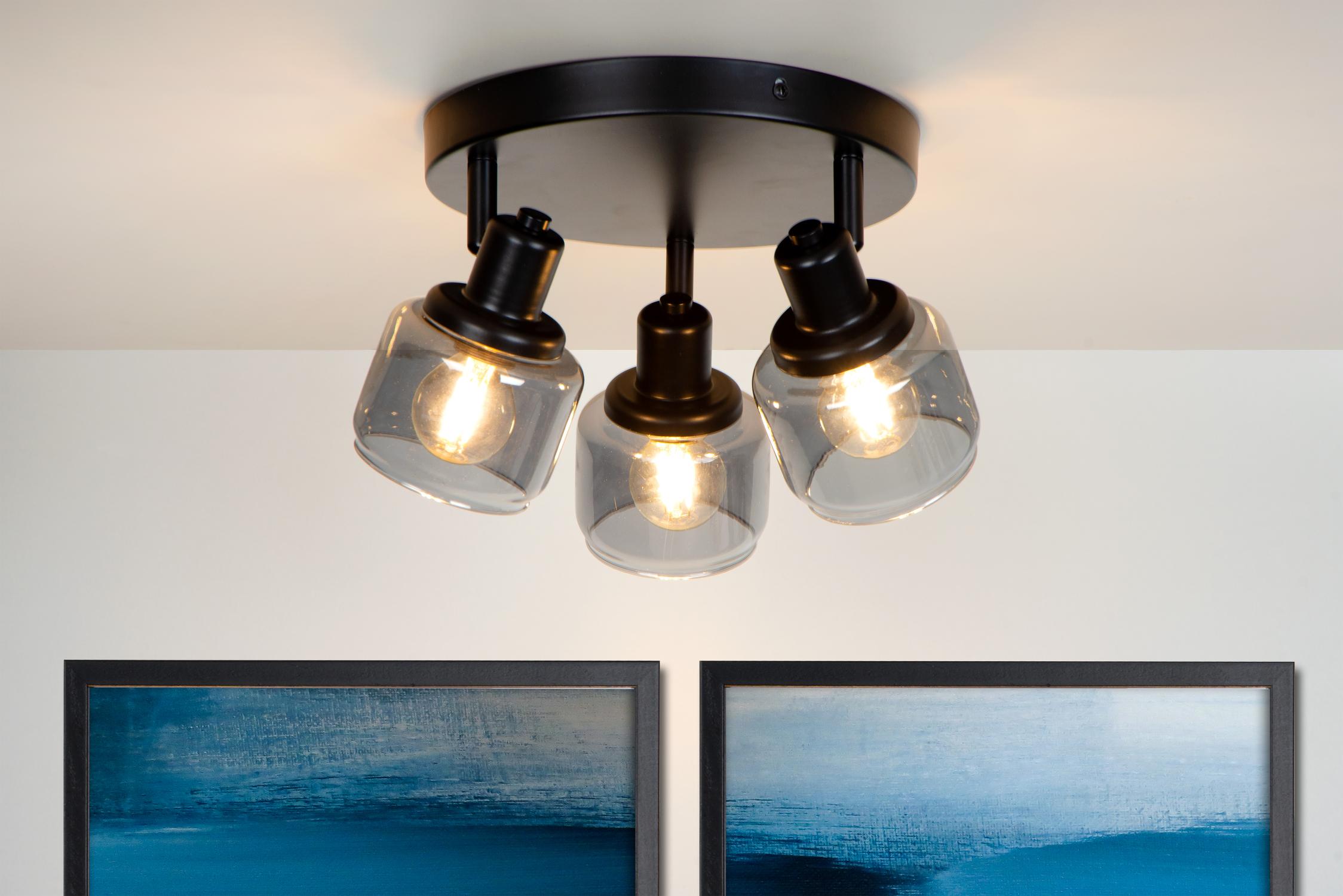 Bjorn Ceiling Lights - Brushed Gold/Smoked Amber