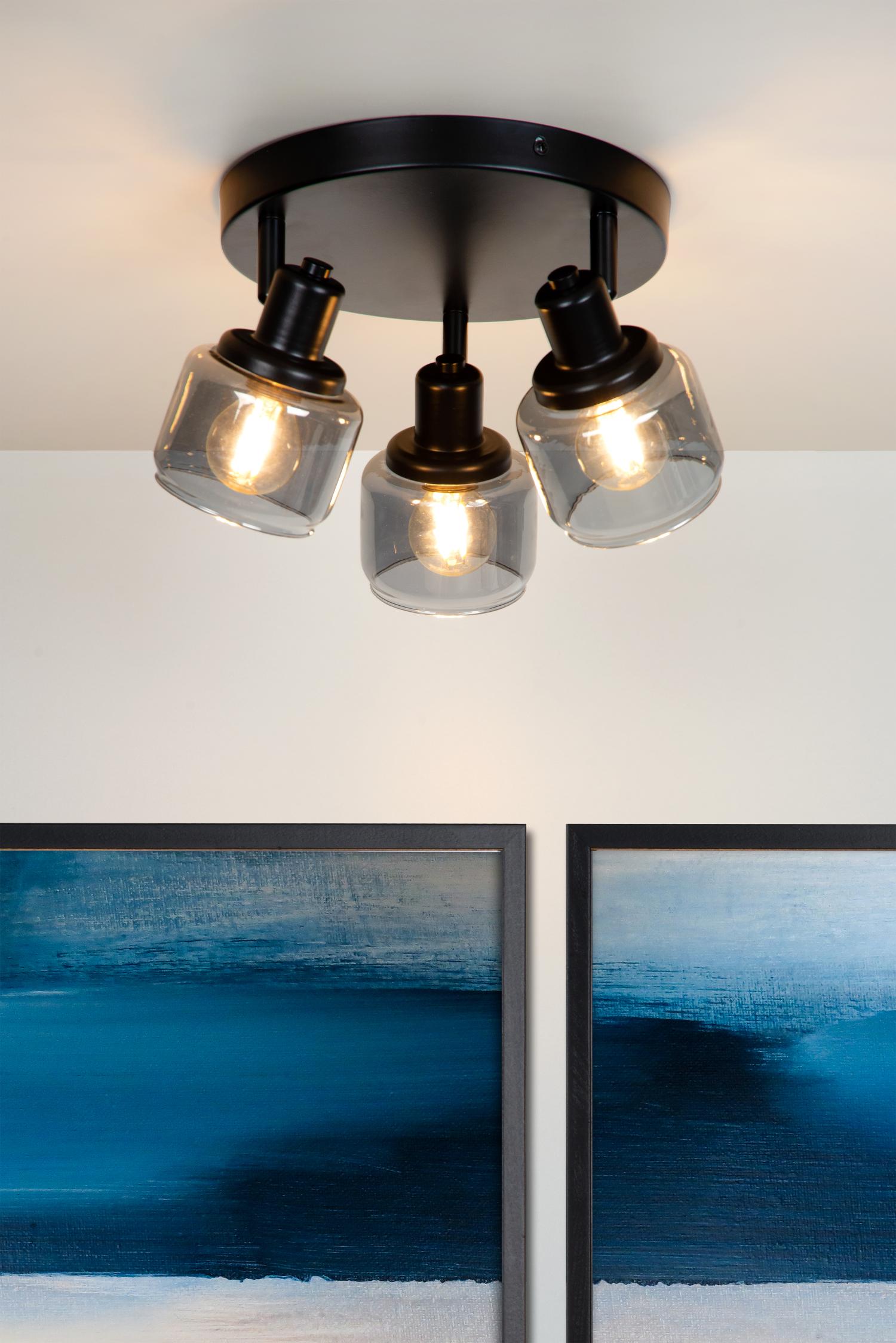 Bjorn Ceiling Lights - Brushed Gold/Smoked Amber