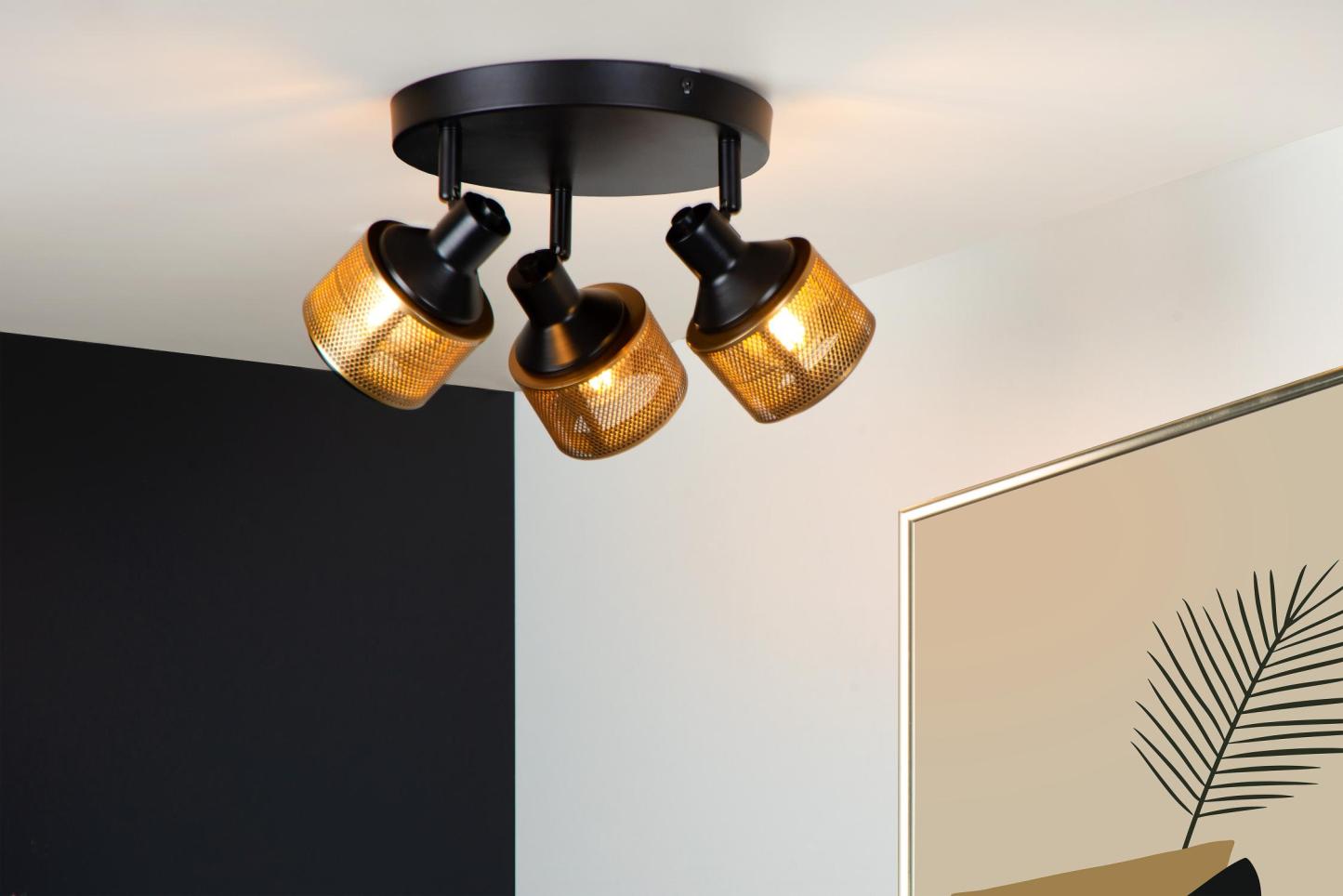 Rafa Ceiling Lights - Matt Black/Brushed Brass