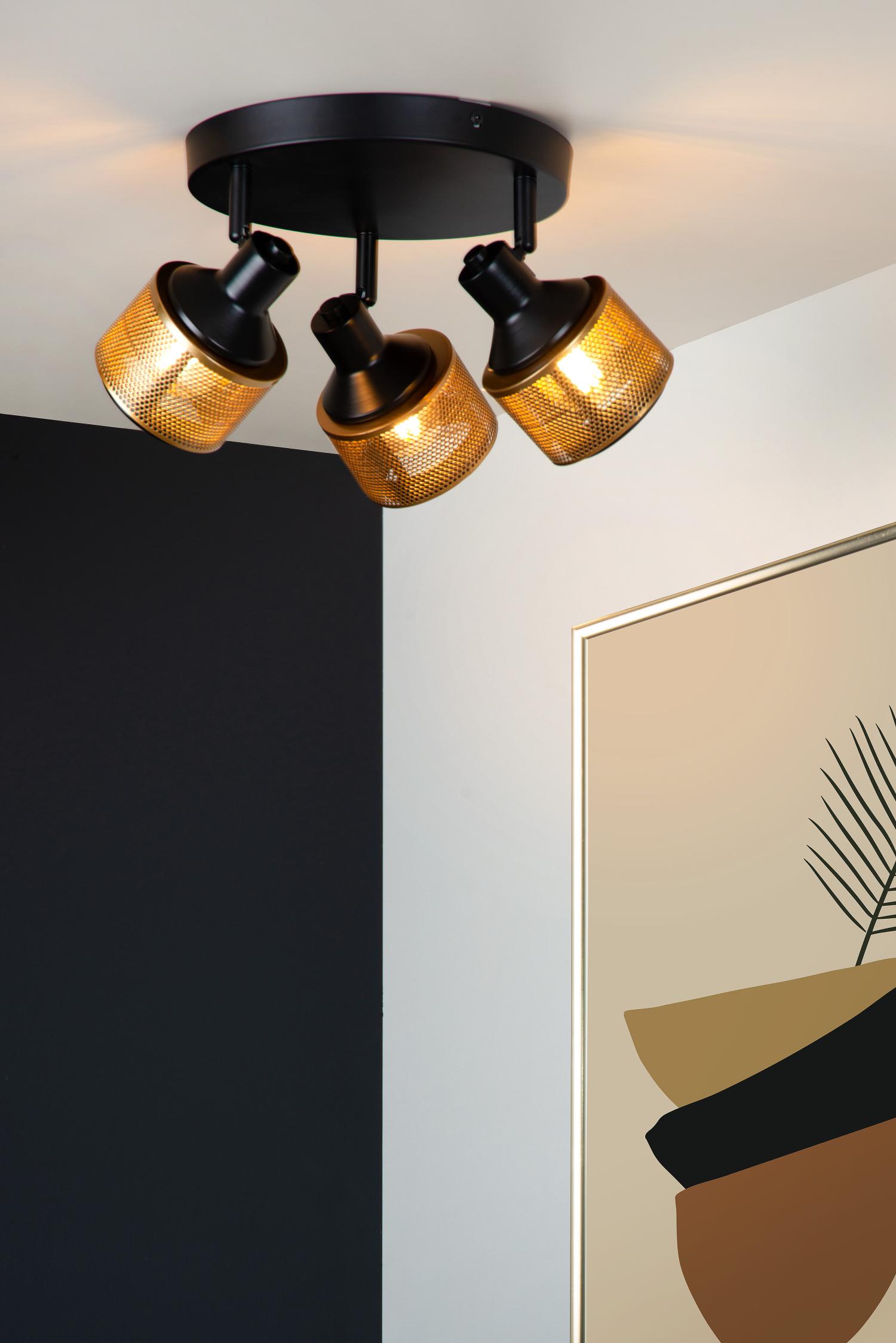 Rafa Ceiling Lights - Matt Black/Brushed Brass