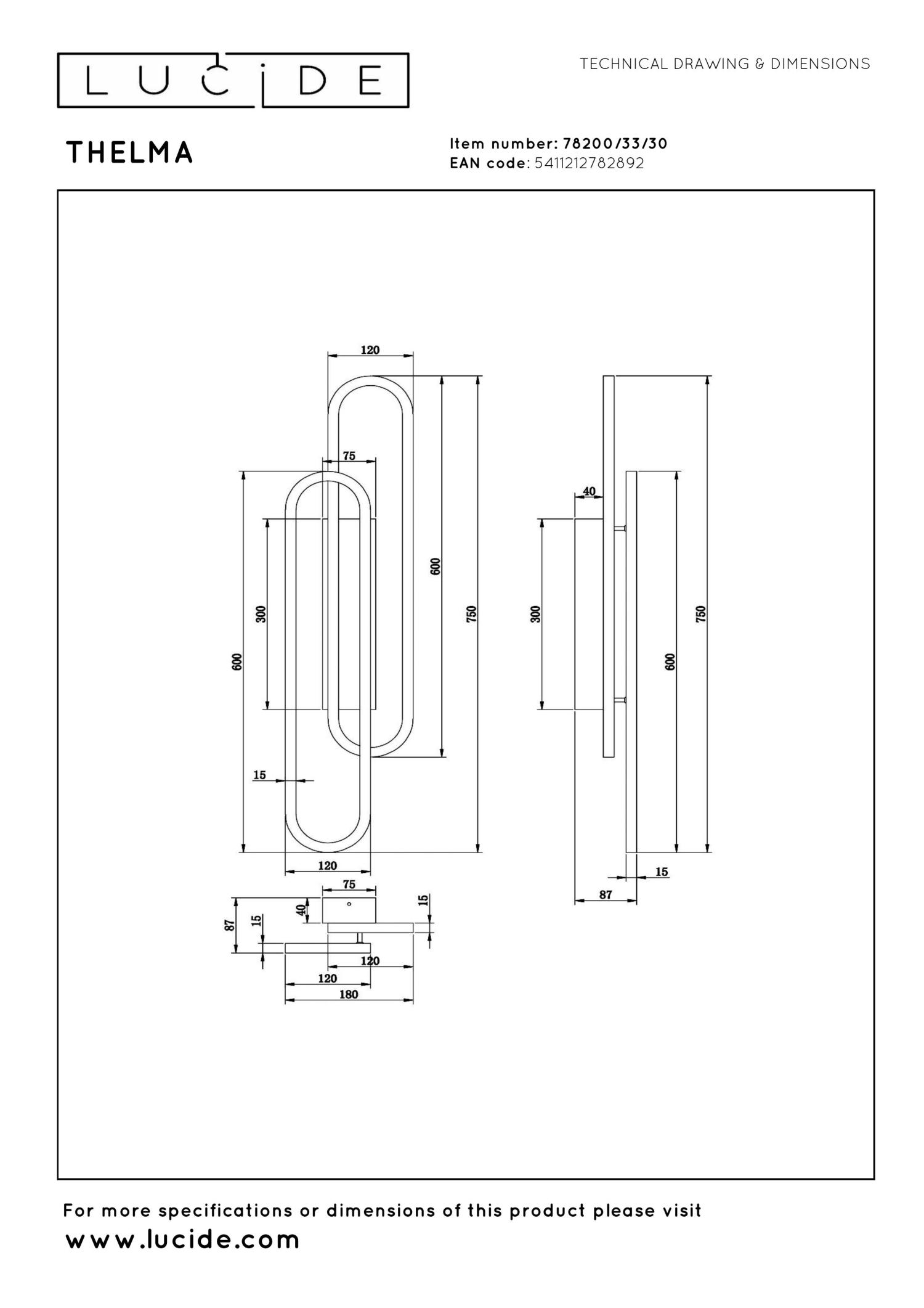 Thelma Wall Lights - Matt Black/Opal