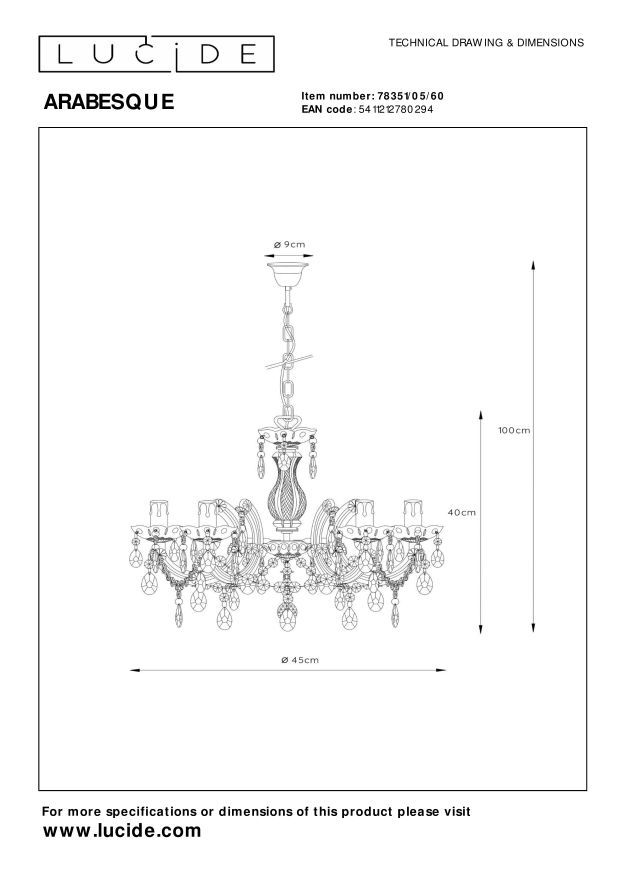 Arabesque Ceiling Lights - Polished Chrome