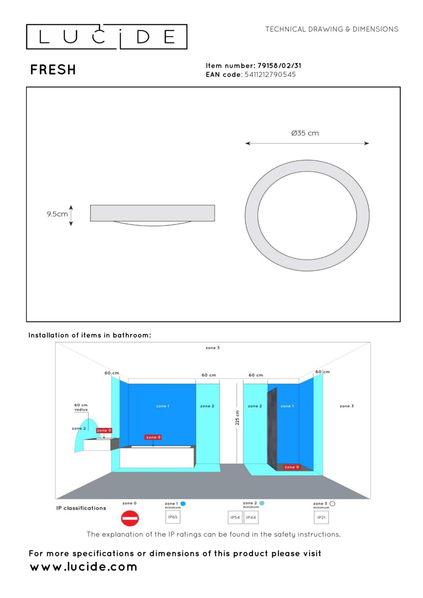Fresh Ceiling Lights - Satin Chrome/Opal