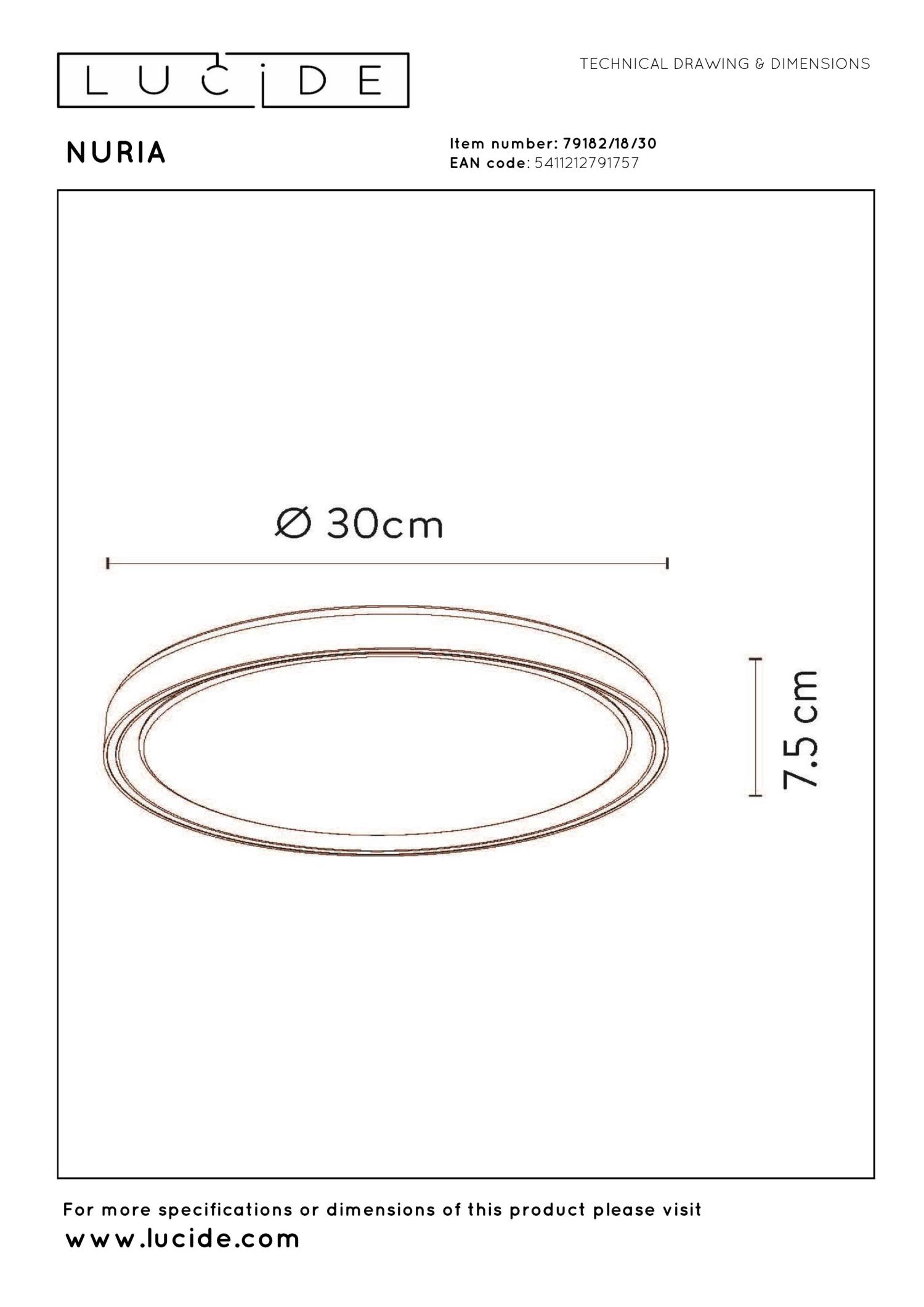 Nuria Ceiling Lights - Matt Black/Opal - 300mm Diameter