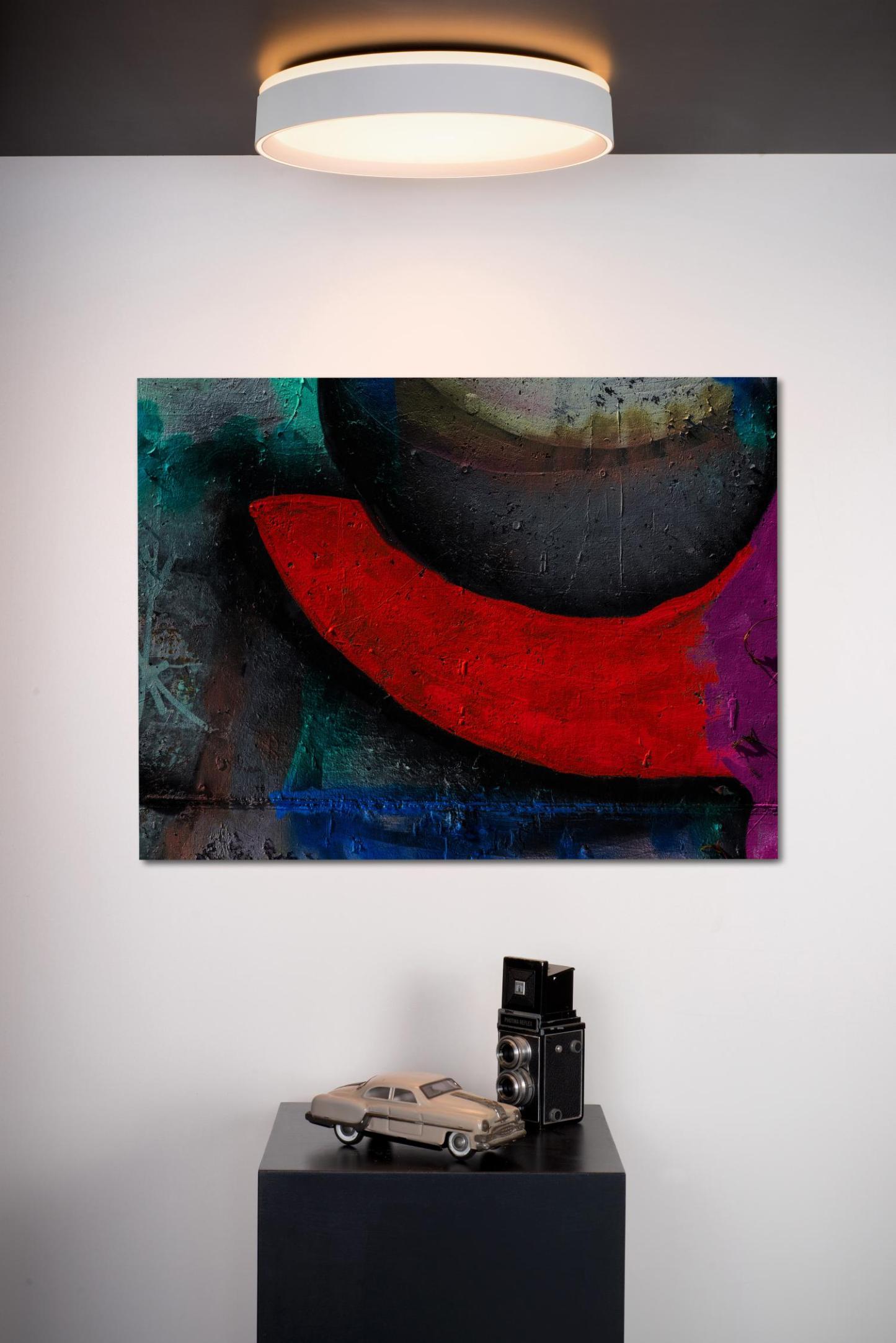 Nuria Ceiling Lights - Matt Black/Opal - 300mm Diameter