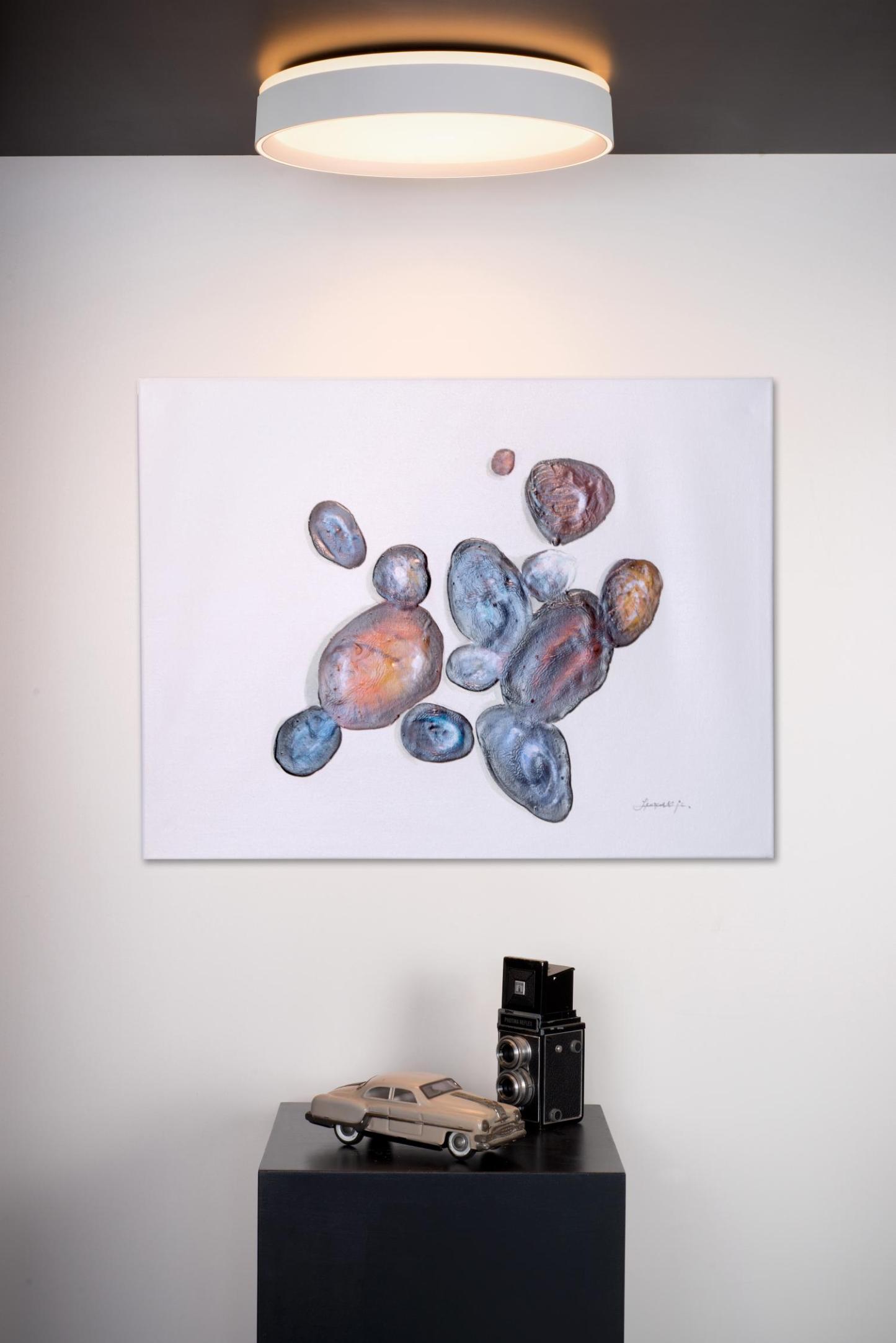 Nuria Ceiling Lights - Matt Black/Opal - 400mm Diameter