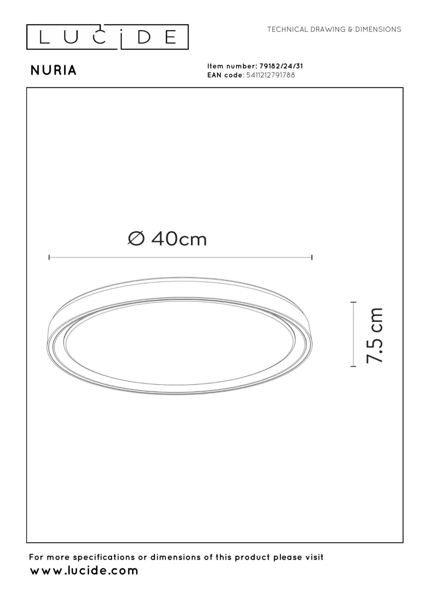 Nuria Ceiling Lights - Matt Black/Opal - 400mm Diameter