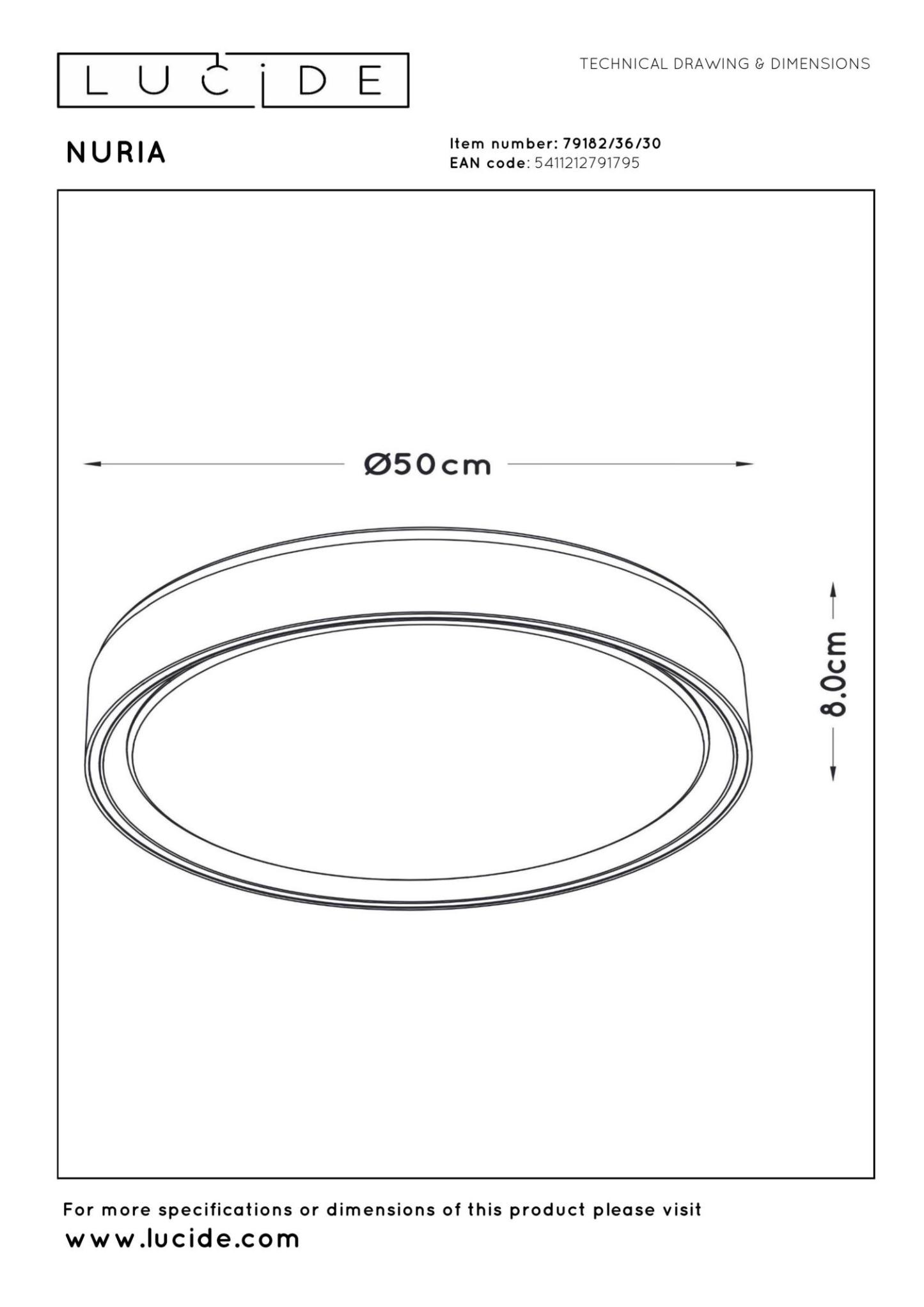 Nuria Ceiling Lights - Matt Black/Opal - 500mm Diameter