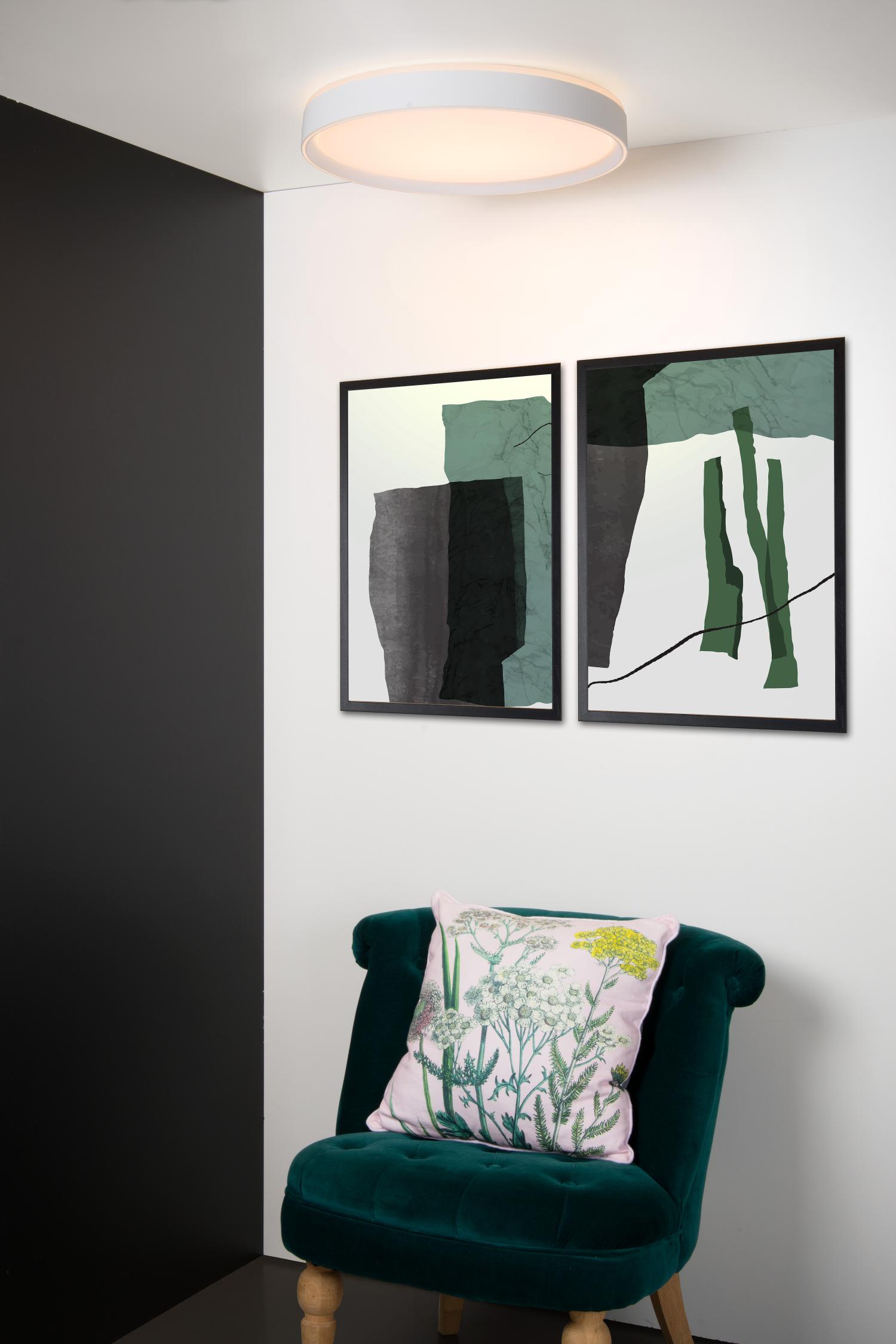 Nuria Ceiling Lights - Matt Black/Opal - 500mm Diameter