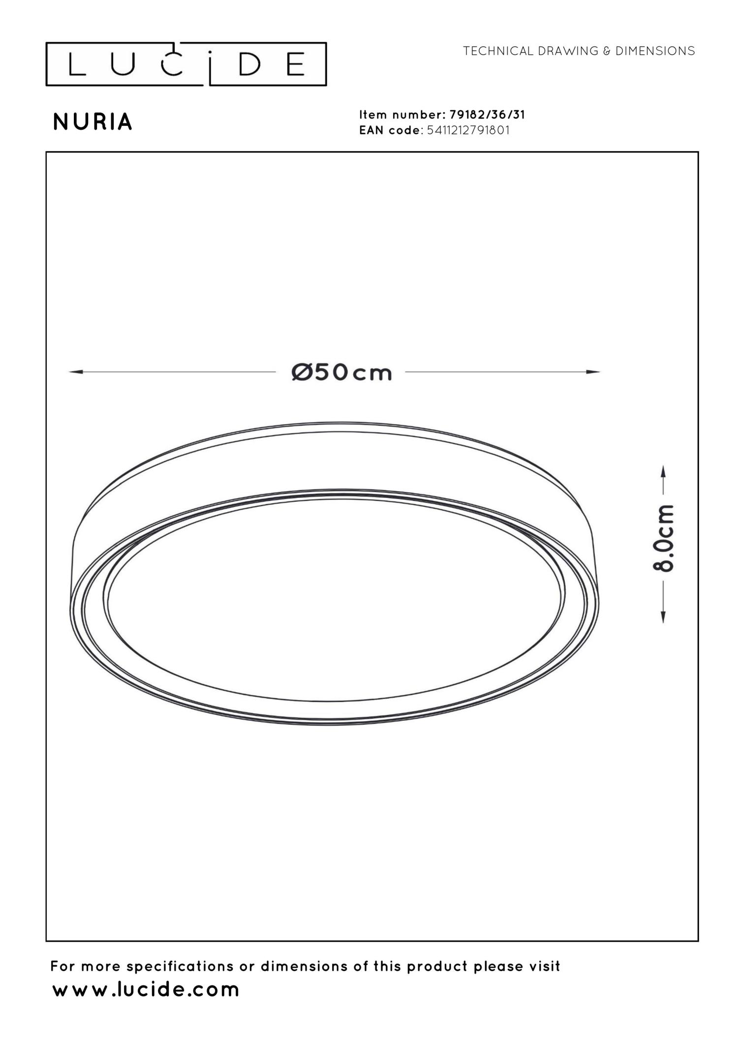 Nuria Ceiling Lights - Matt Black/Opal - 500mm Diameter