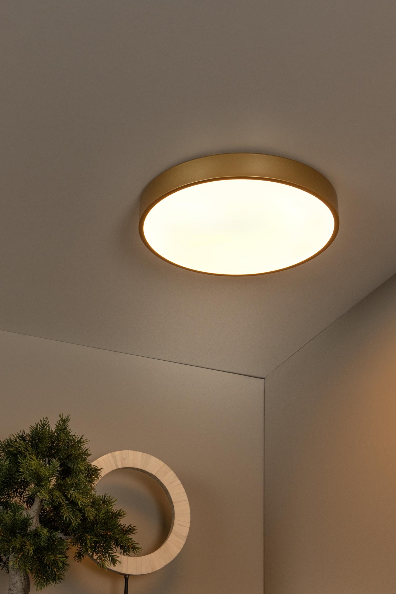 Unar Ceiling Lights - Matt Gold/Opal - 395mm Diameter