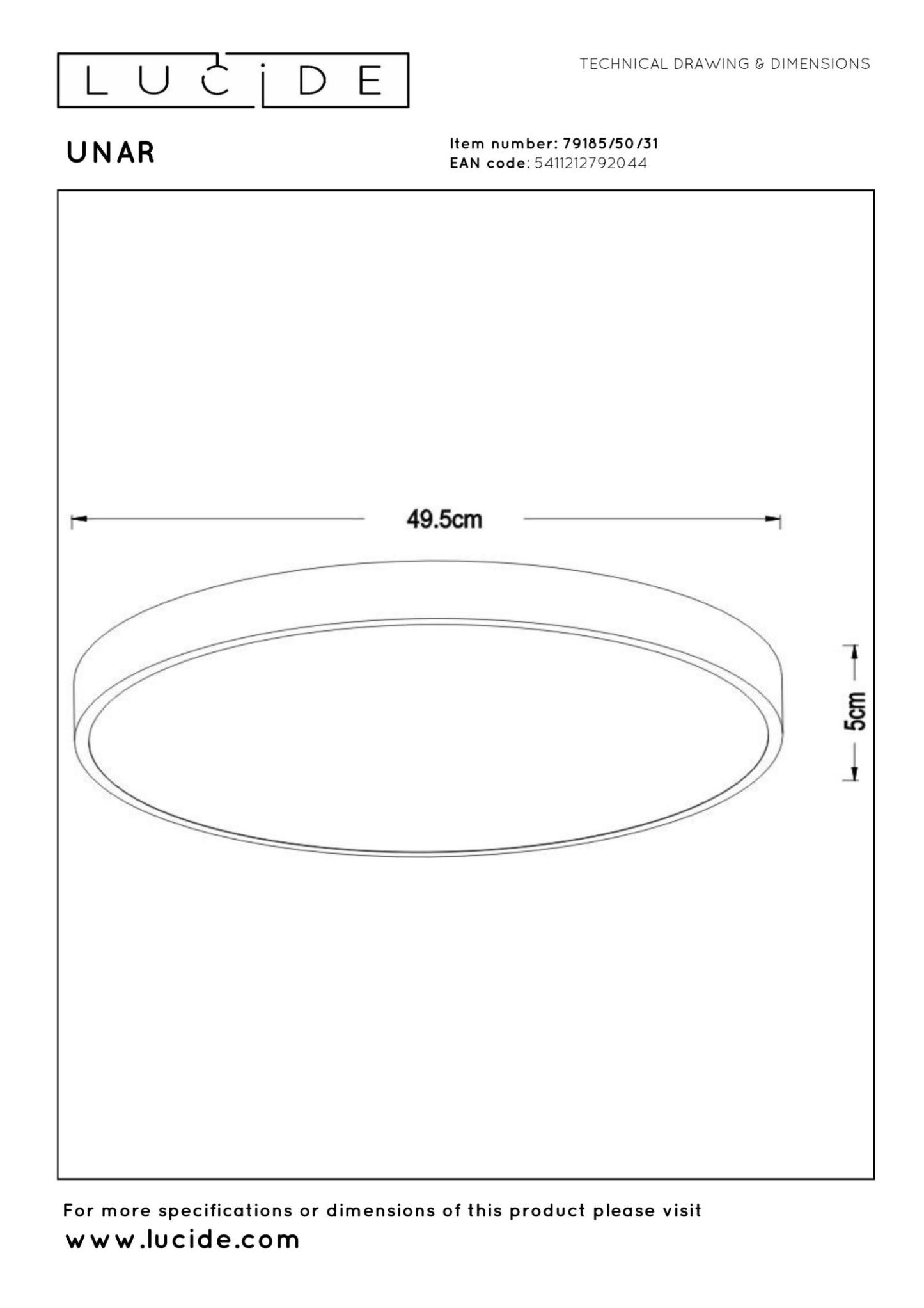 Unar Ceiling Lights - Matt Gold/Opal - 495mm Diameter