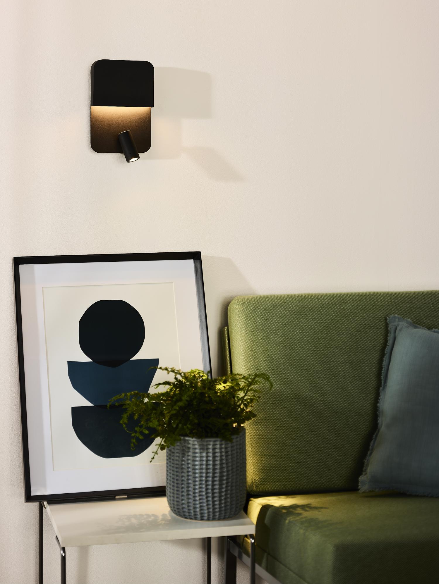 Boxer Wall Lights - Matt Black/Clear Glass